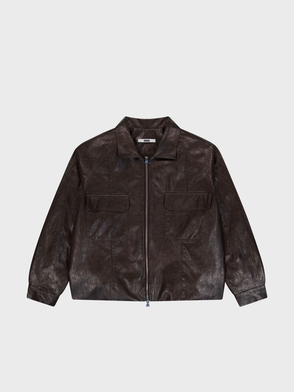 ECO LEATHER BOMBER JACKET_BROWN