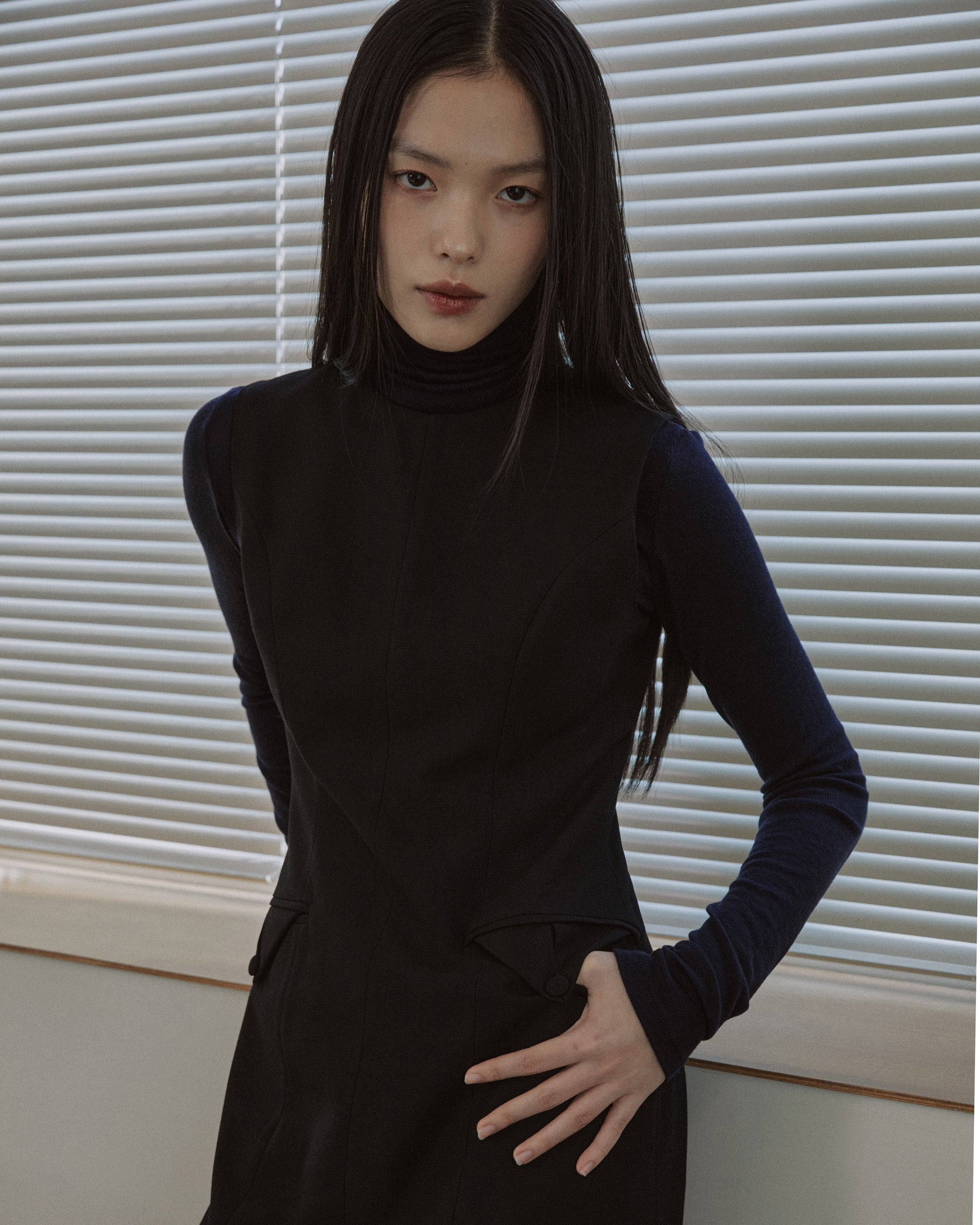 HOURGLASS LONG DRESS_BLACK