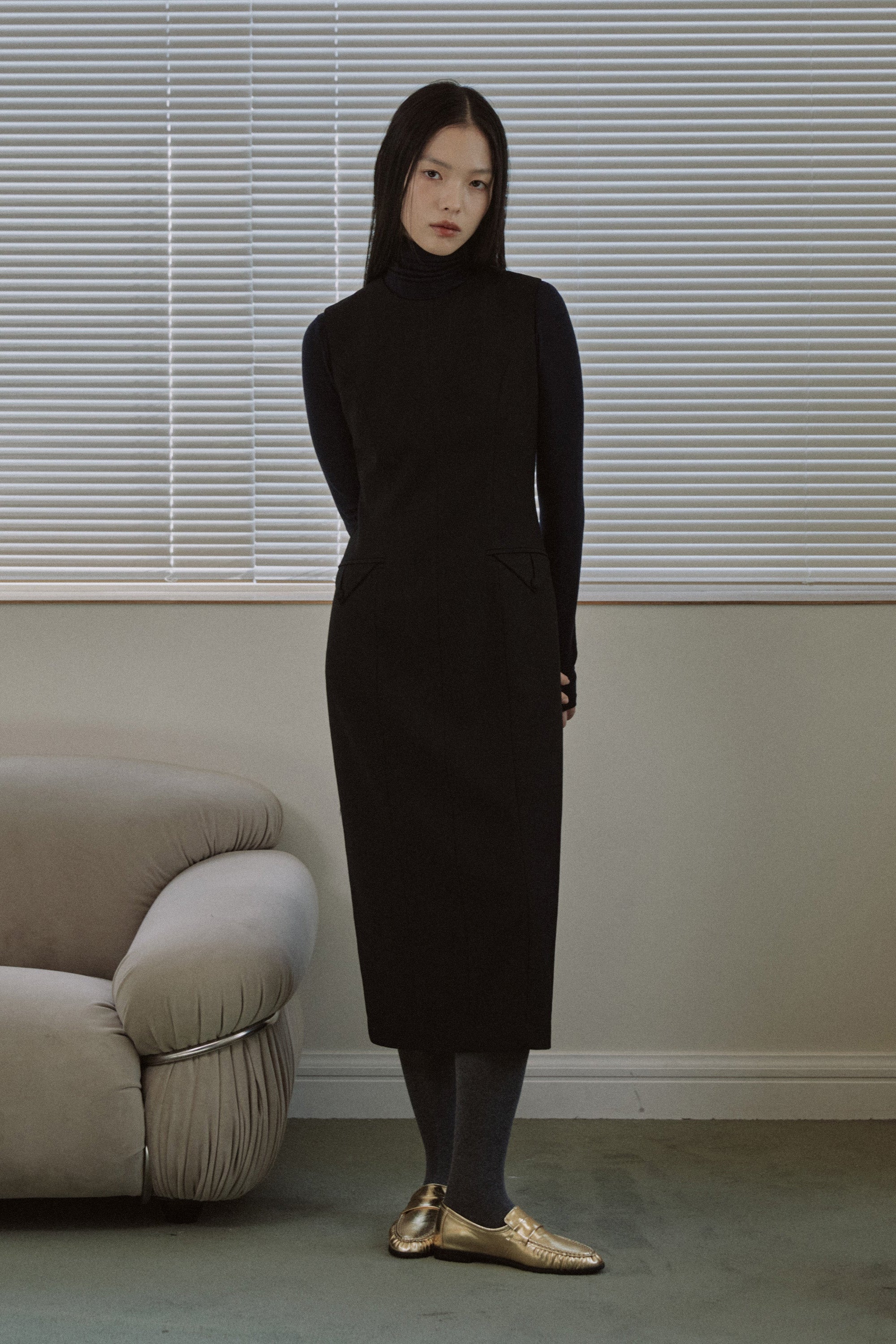 HOURGLASS LONG DRESS_BLACK