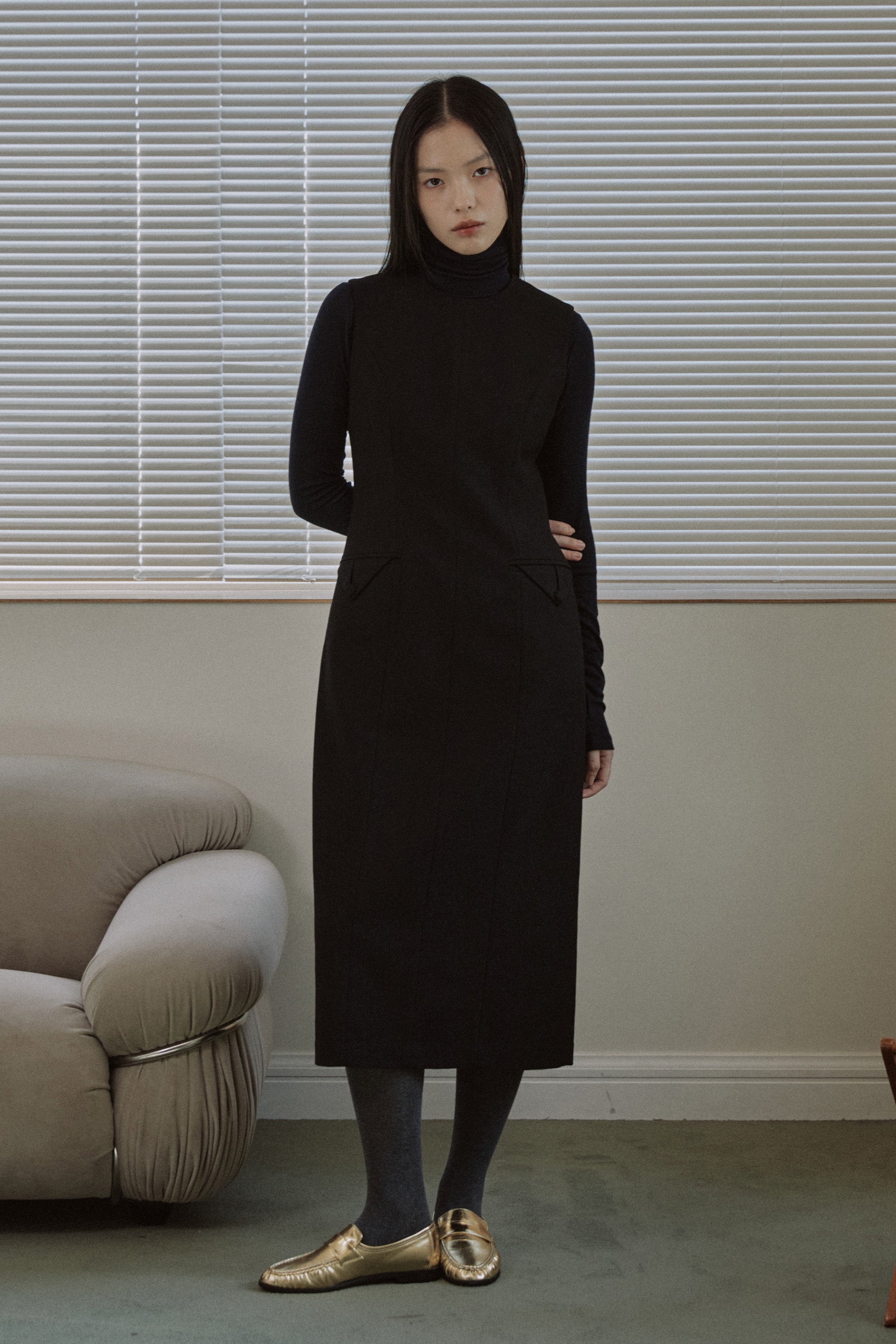 HOURGLASS LONG DRESS_BLACK