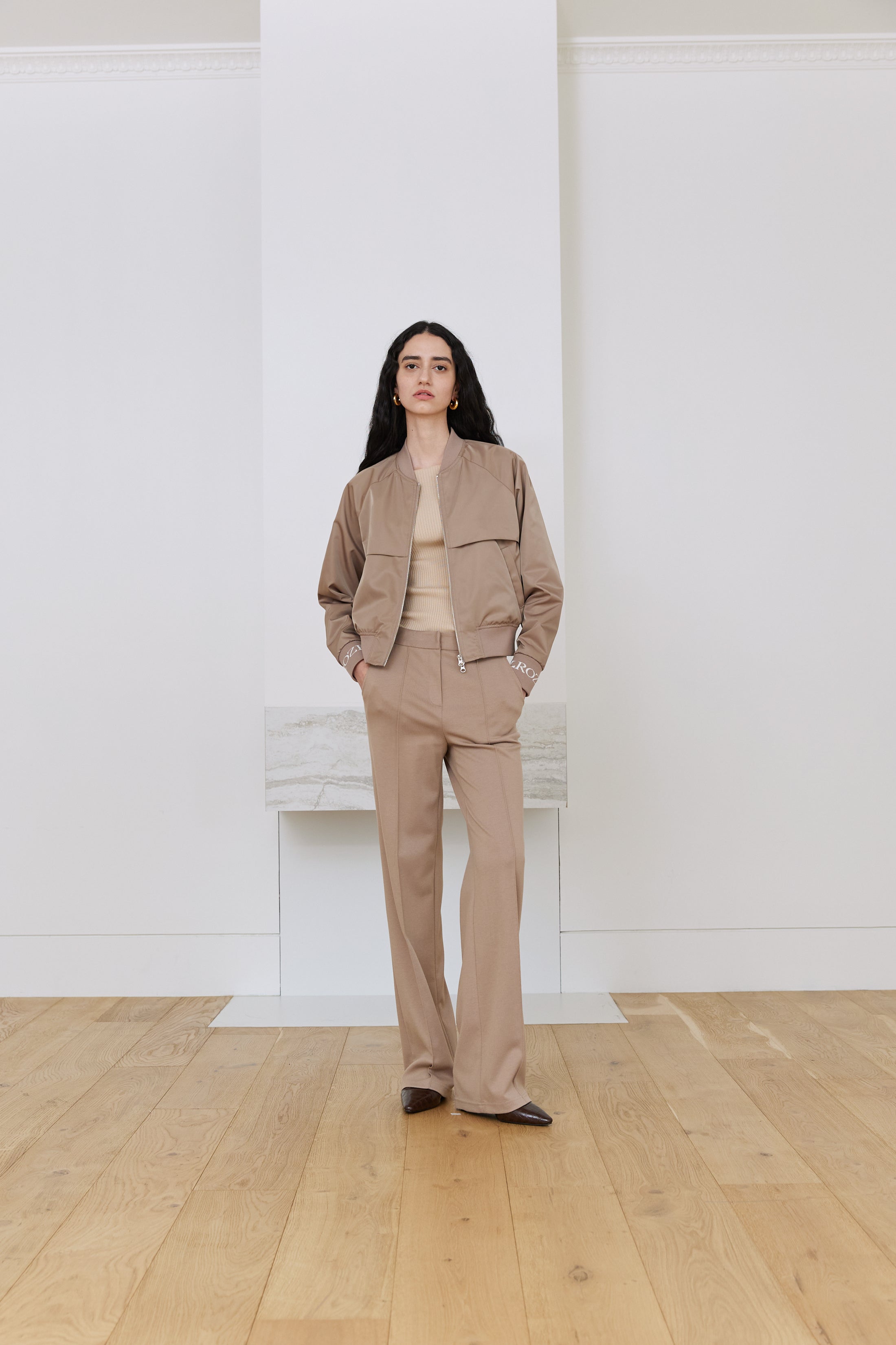 BLOUSON BOMBER EN JACQUARD_BEIGE