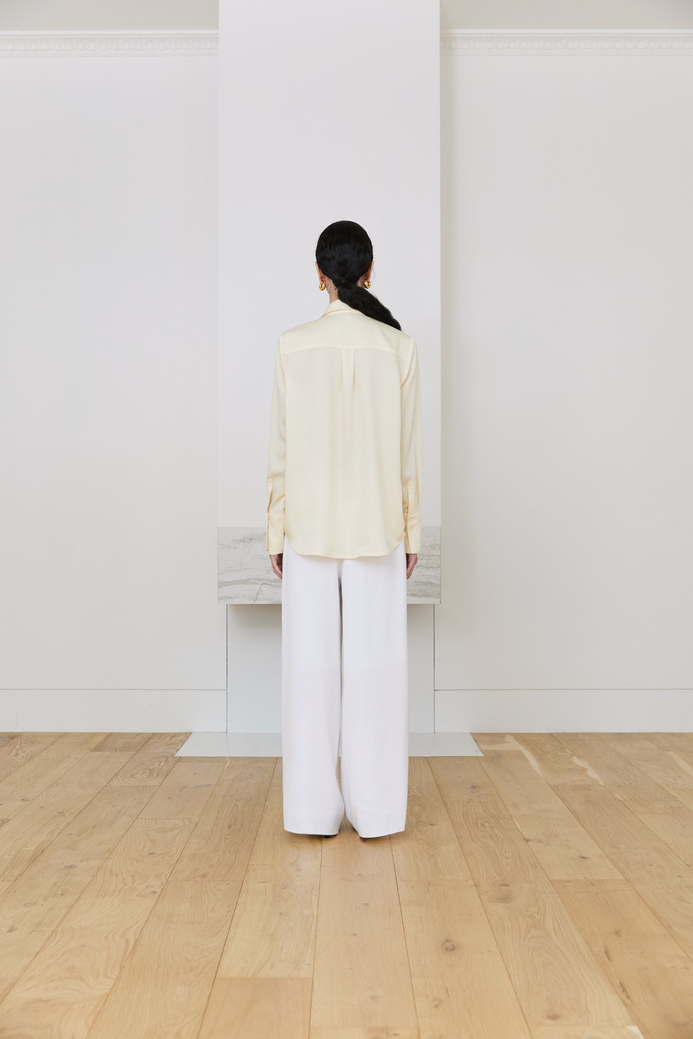 SILKY SHIRT BLOUSE_JAUNE