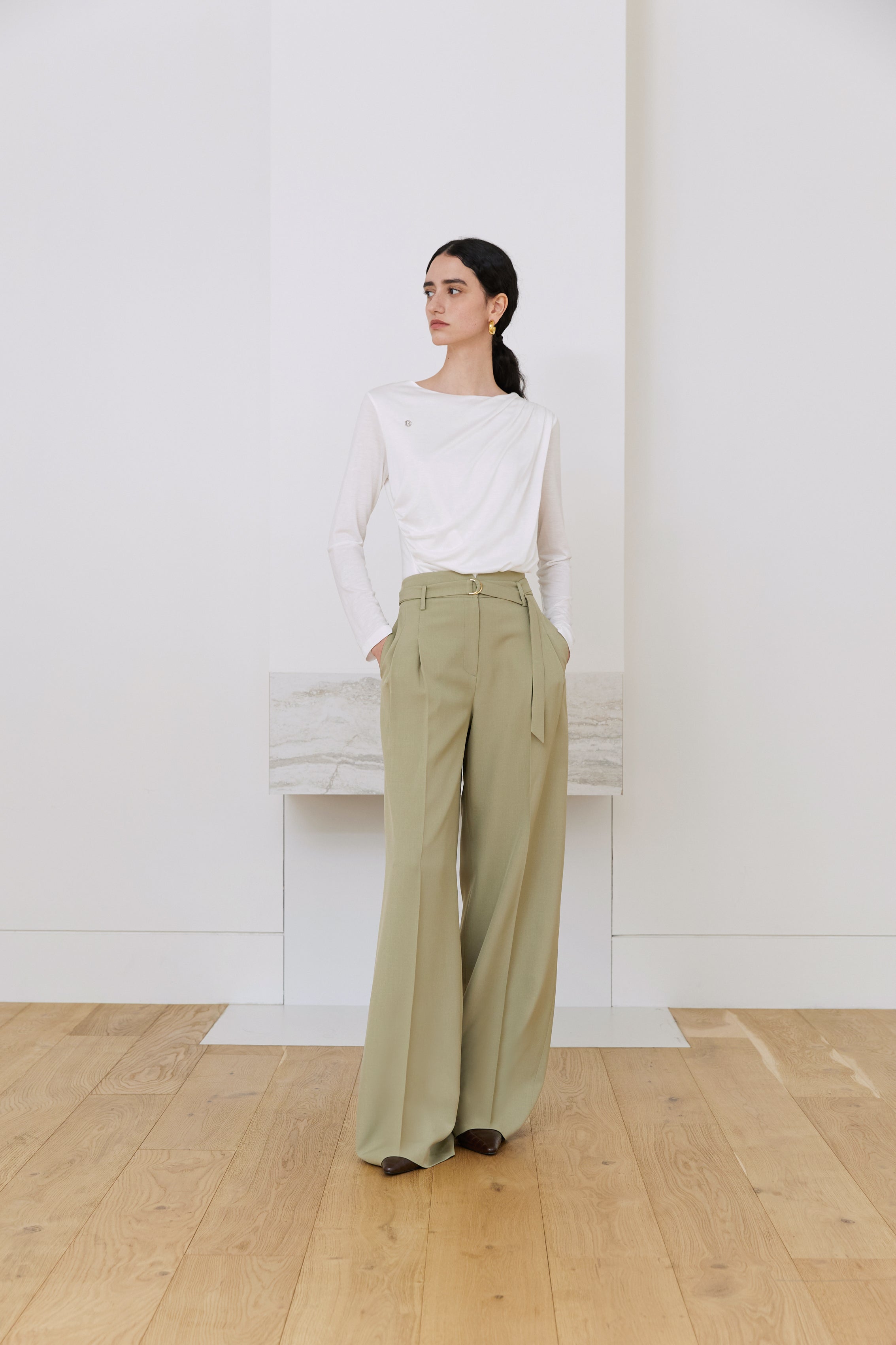 25SS SIERRA COLLARLESS JACKET_KAKI