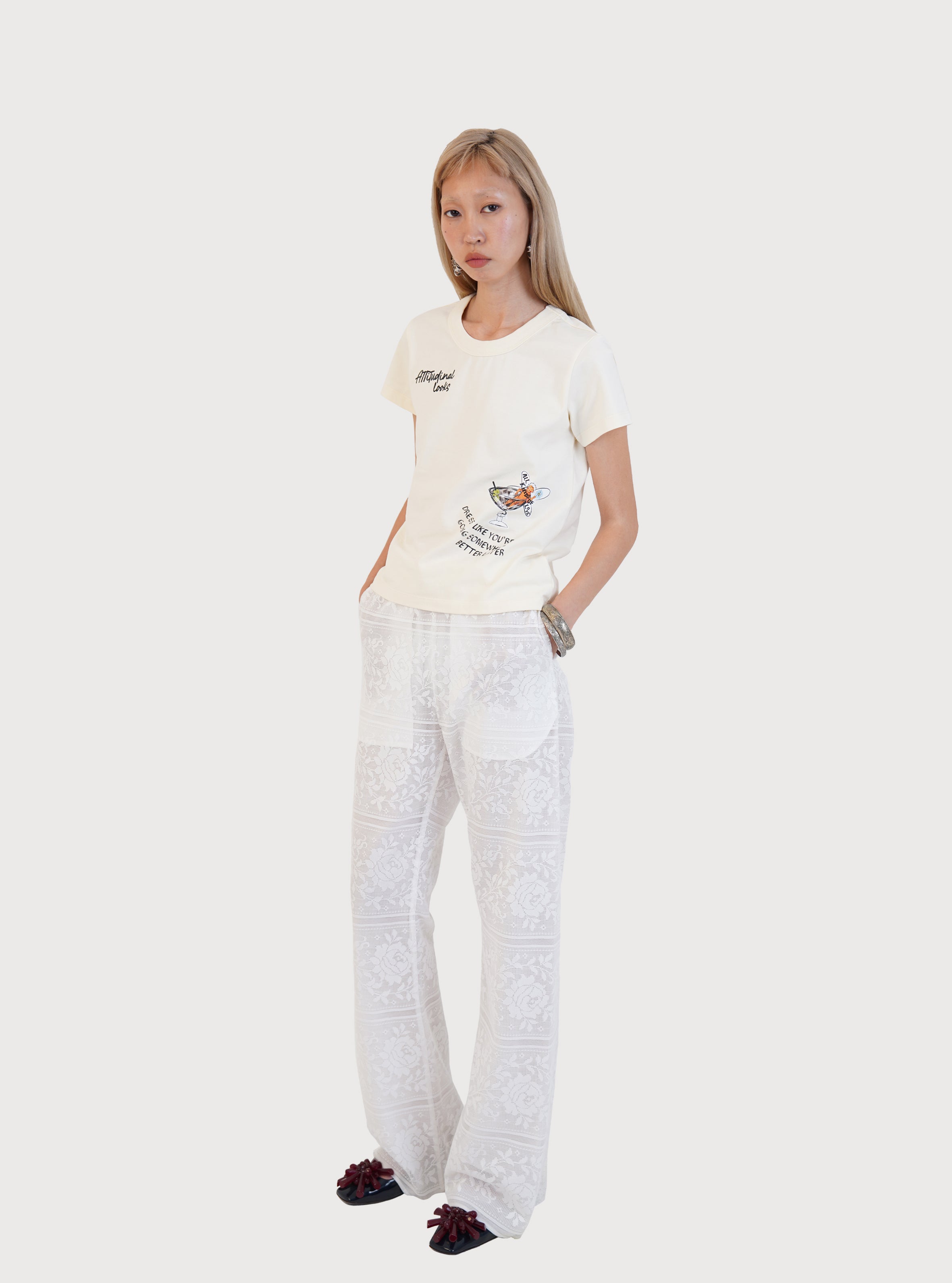 LACE EASY PANTS_WHITE
