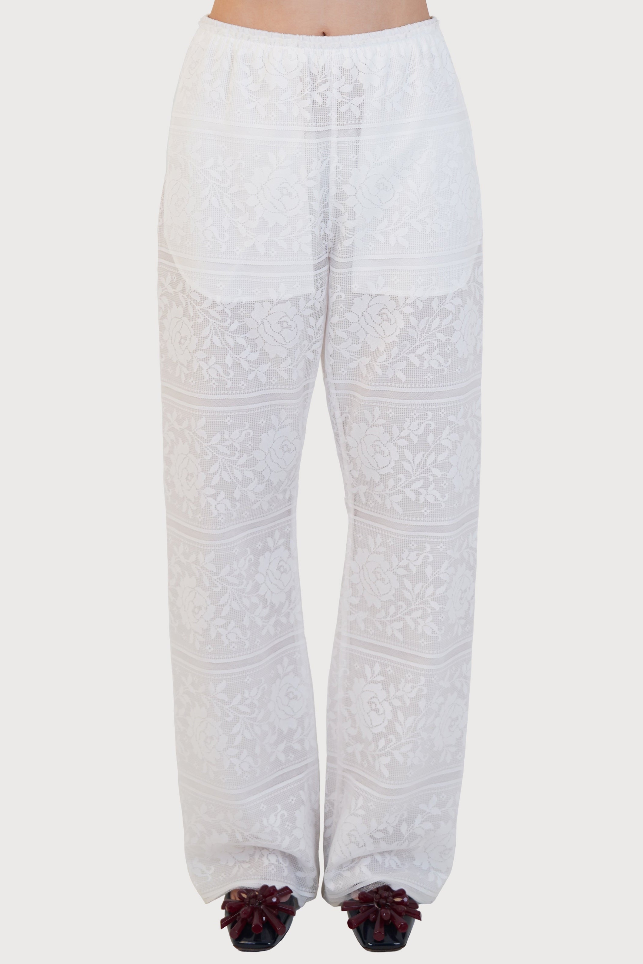 LACE EASY PANTS_WHITE