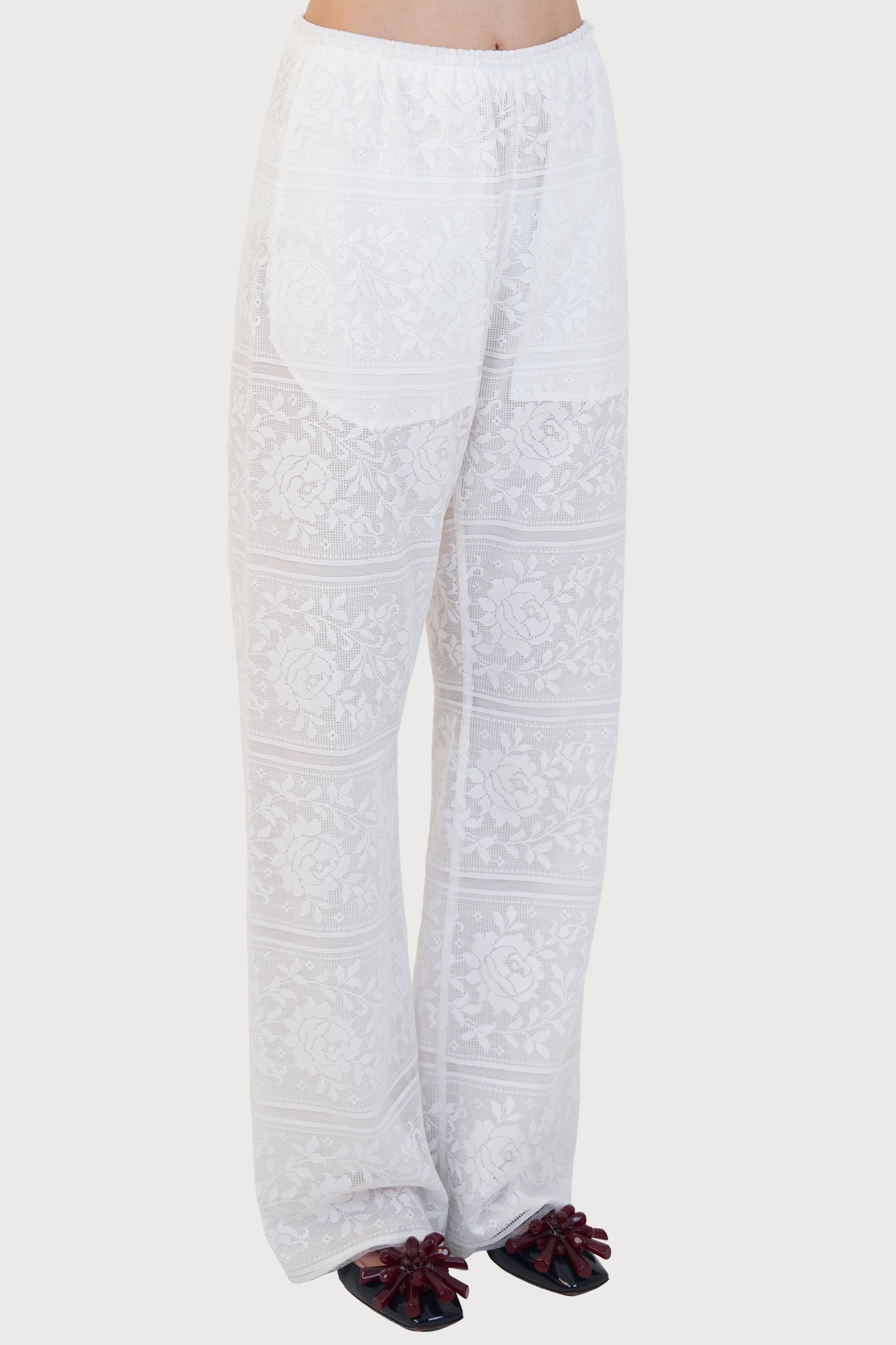 LACE EASY PANTS_WHITE