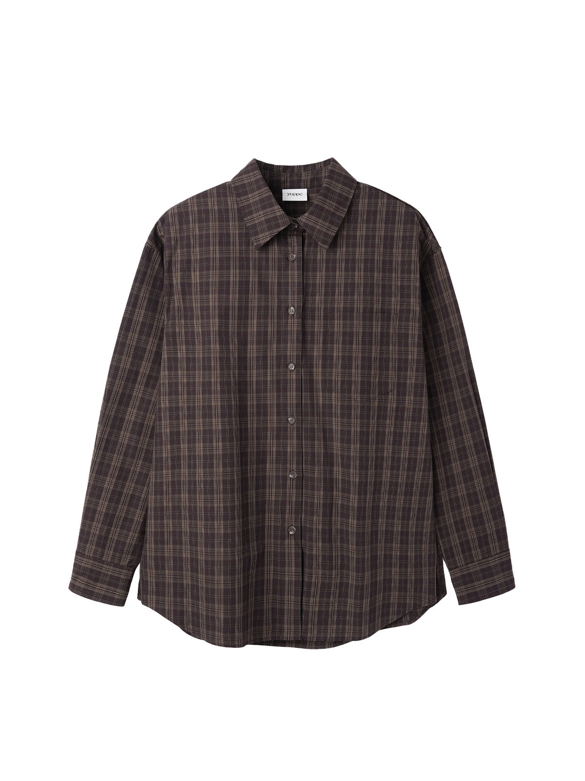 LINE CHECK SHIRT_BROWN