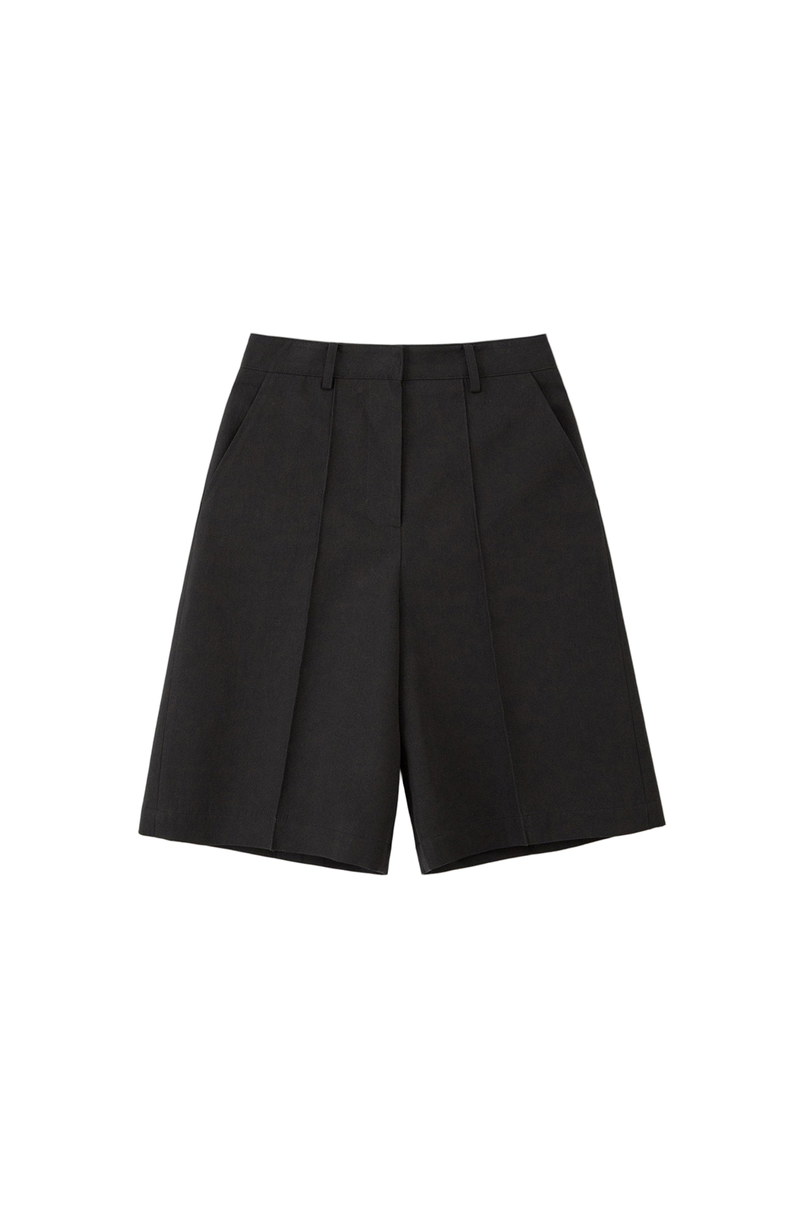 LINEN BERMUDA PANTS_BLACK