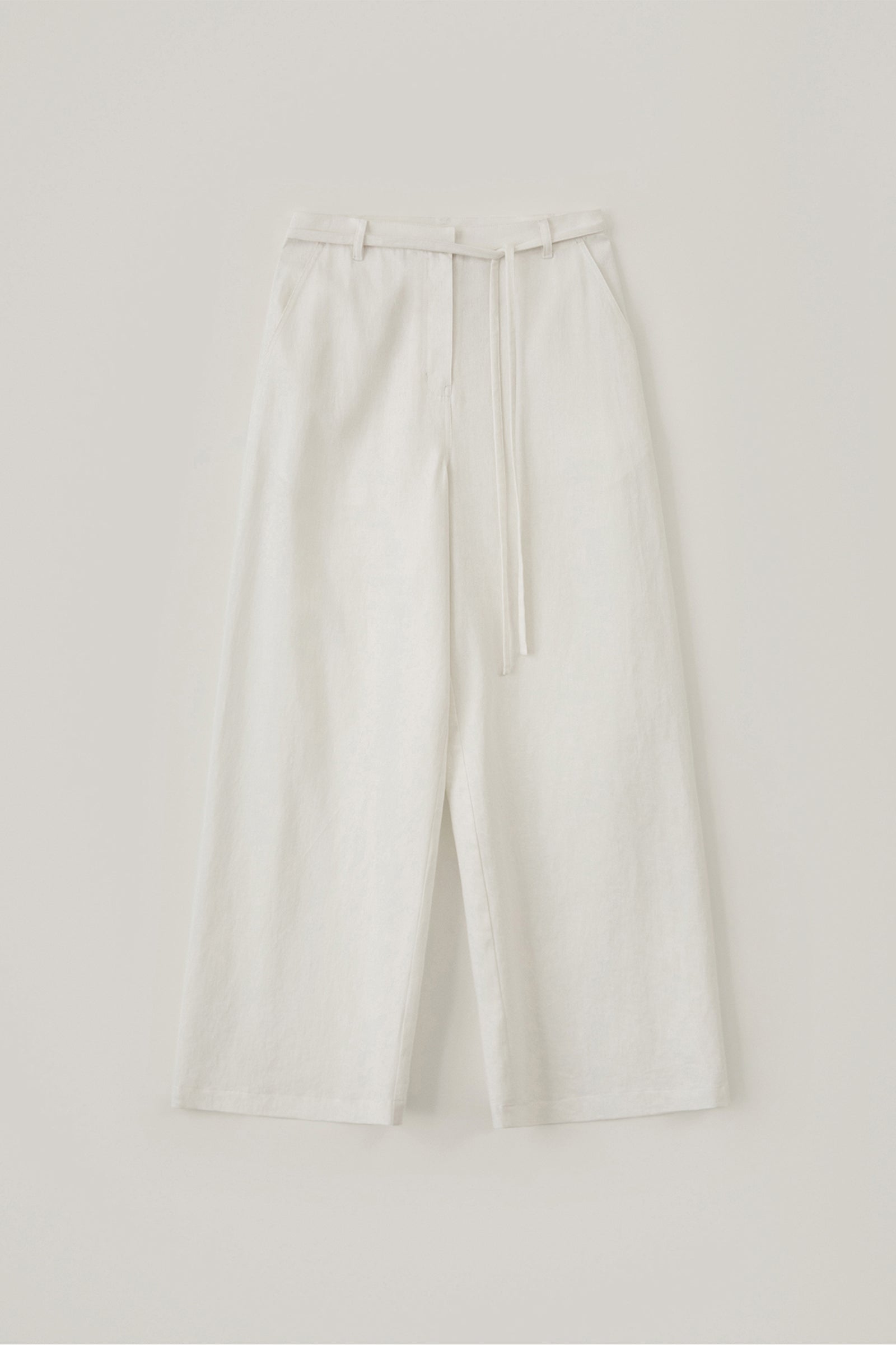 PANTALON LARGE EN LIN_BLANC
