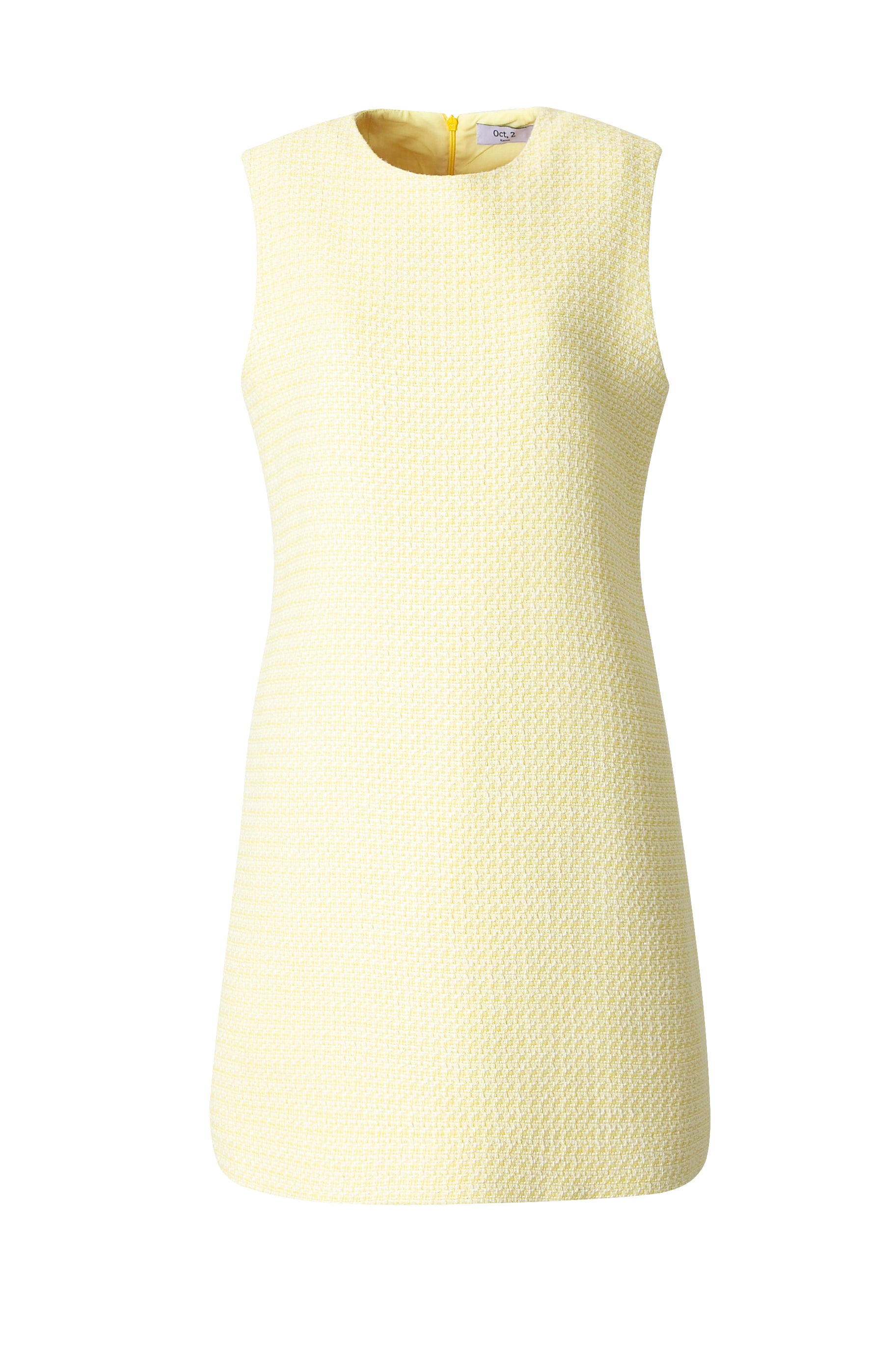 ROBE COURTE EN TWEED_JAUNE