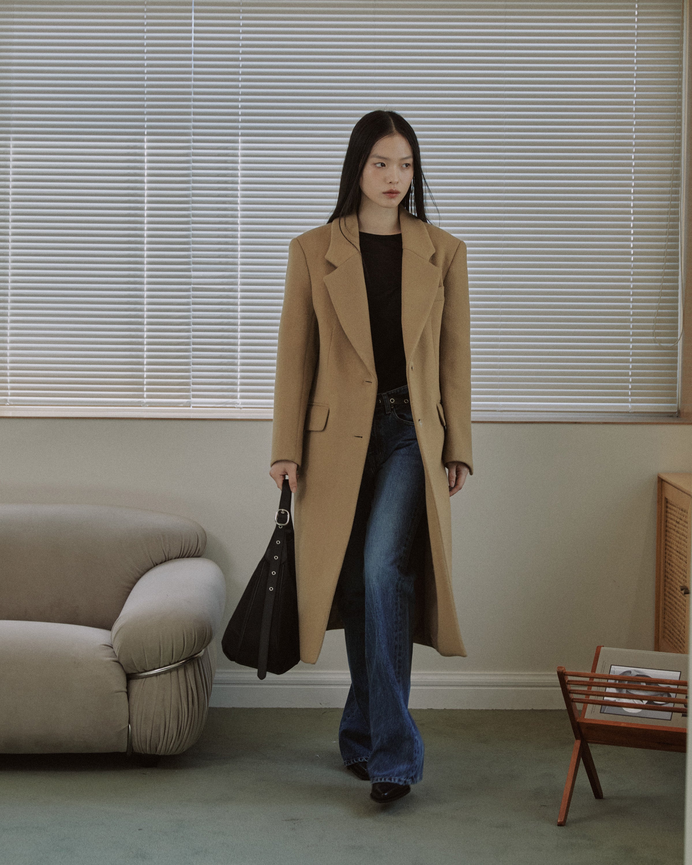 TAILORED WOOL SINGLE COAT_CAMEL