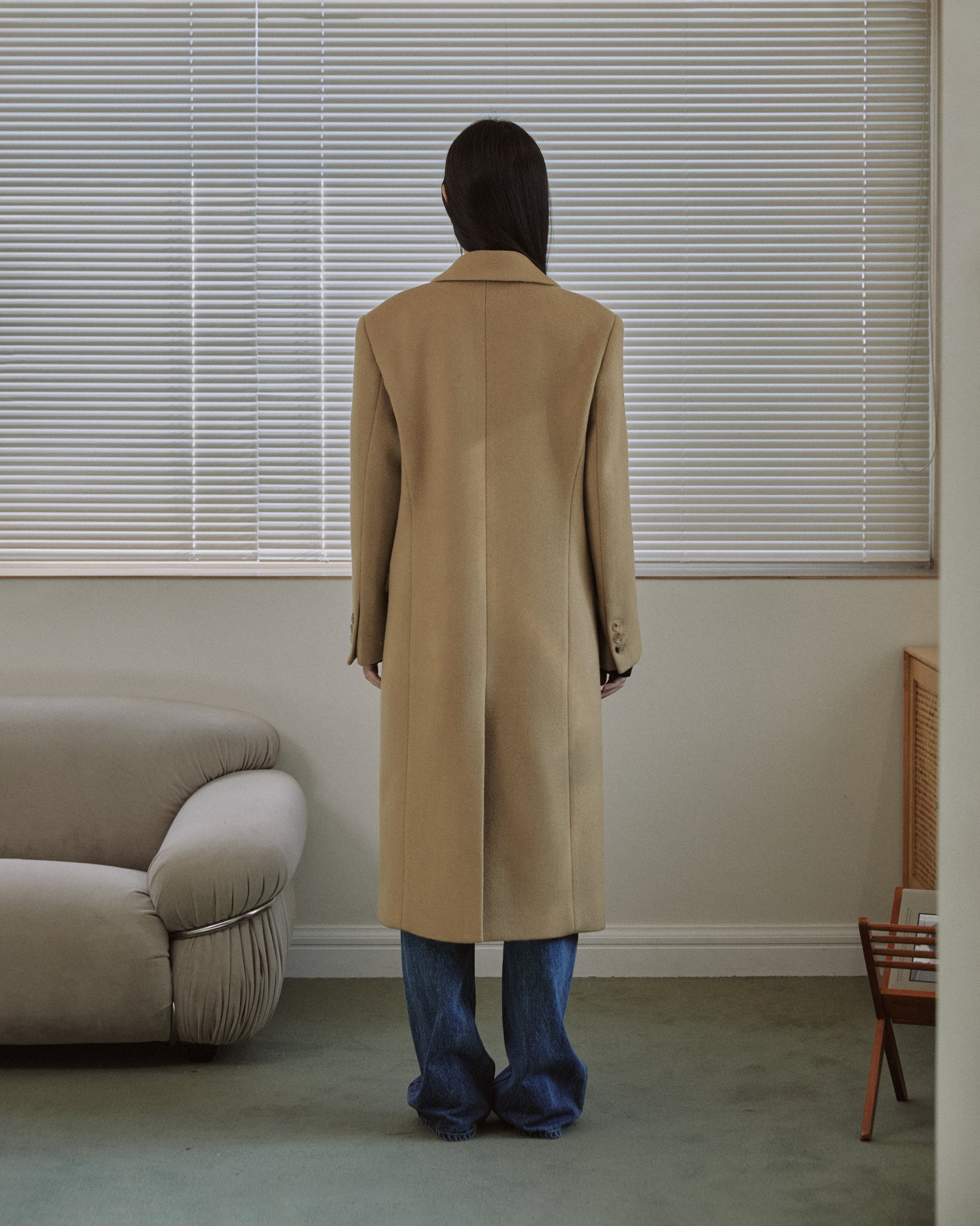 TAILORED WOOL SINGLE COAT_CAMEL