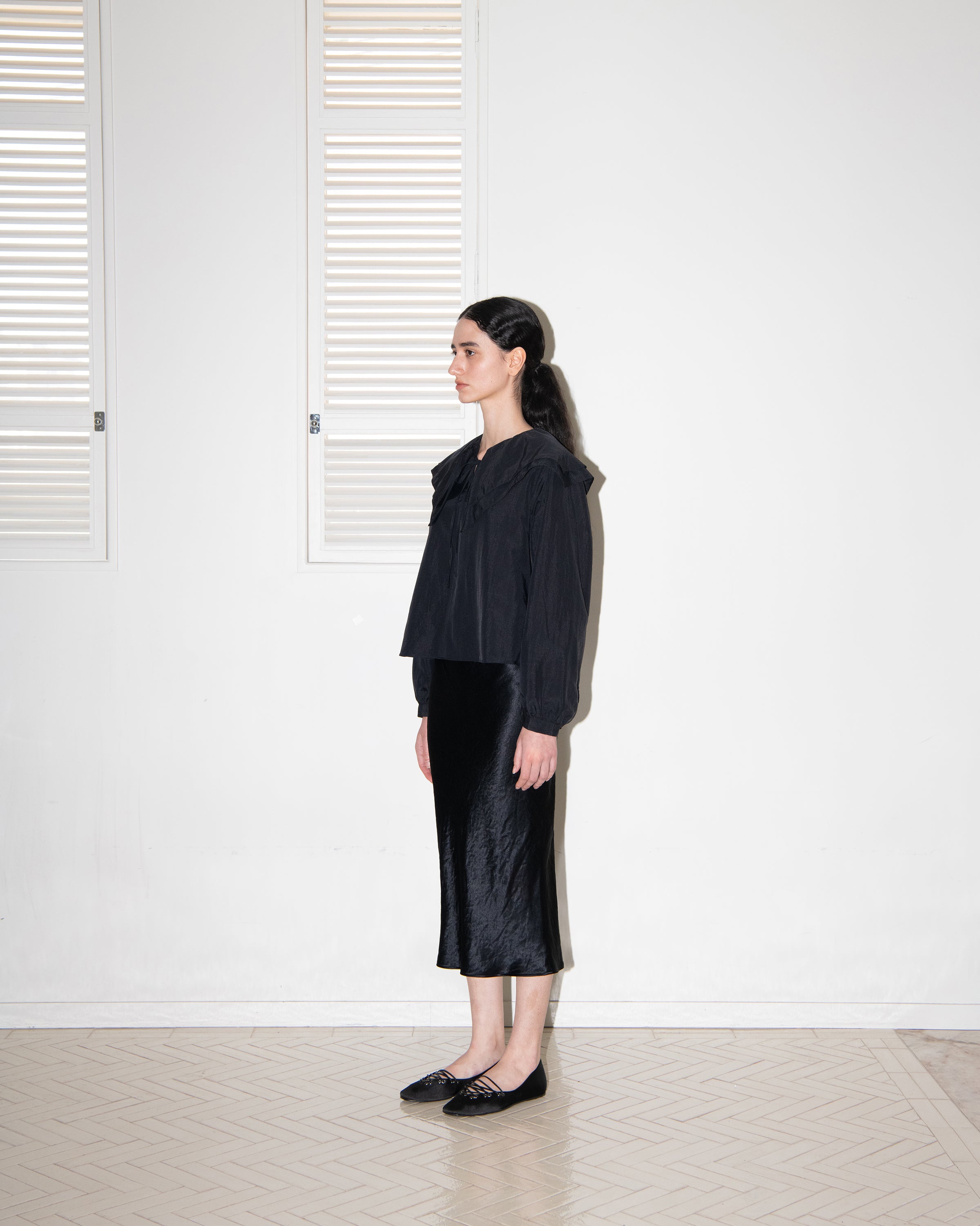 DOUBLE BIG COLLAR SAILOR BLOUSE_BLACK