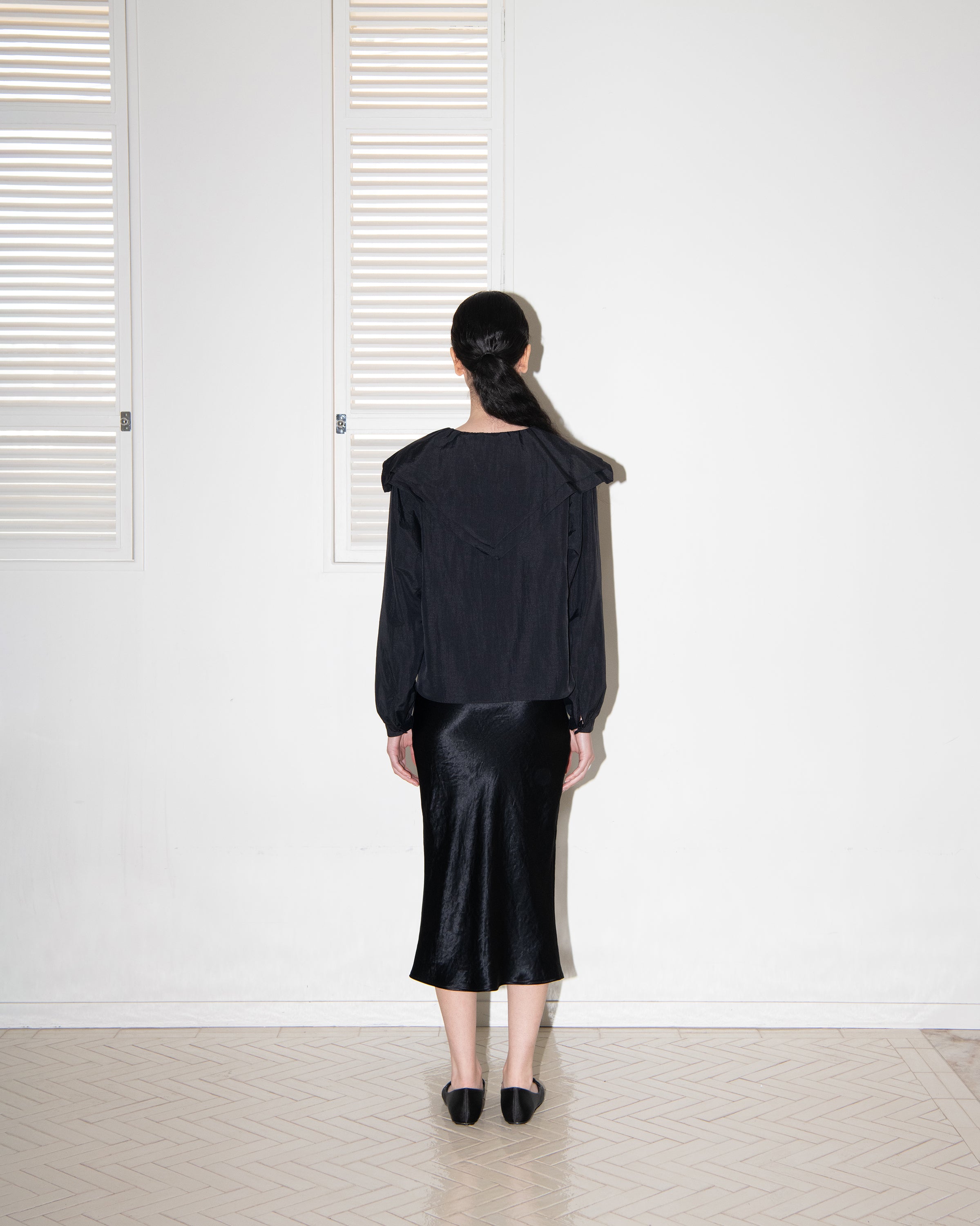 DOUBLE BIG COLLAR SAILOR BLOUSE_BLACK