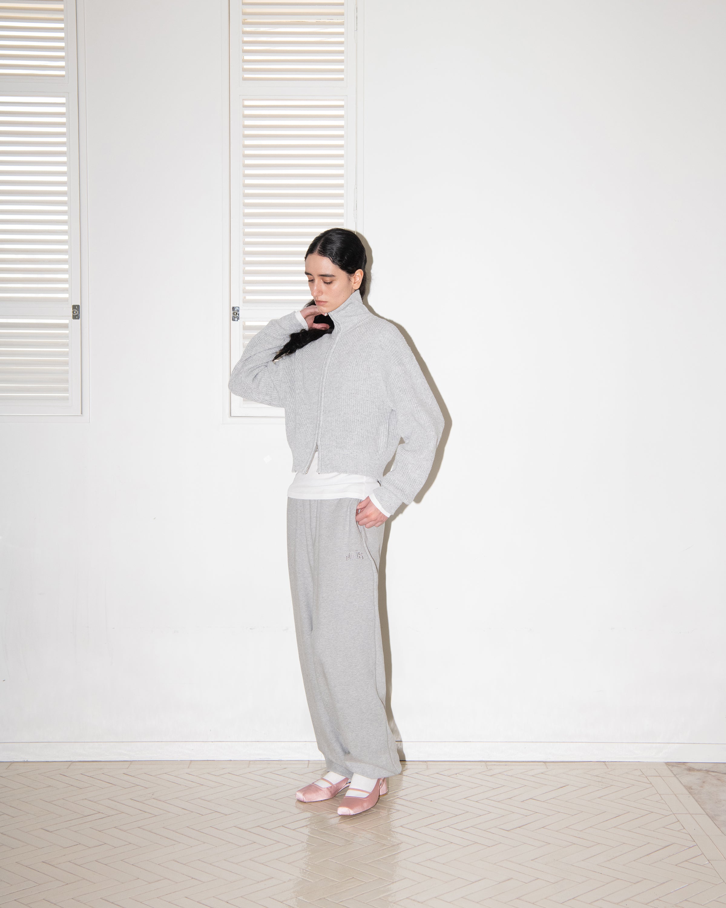 PETIT MAIS LOGO SWEAT PANTS_GRAY