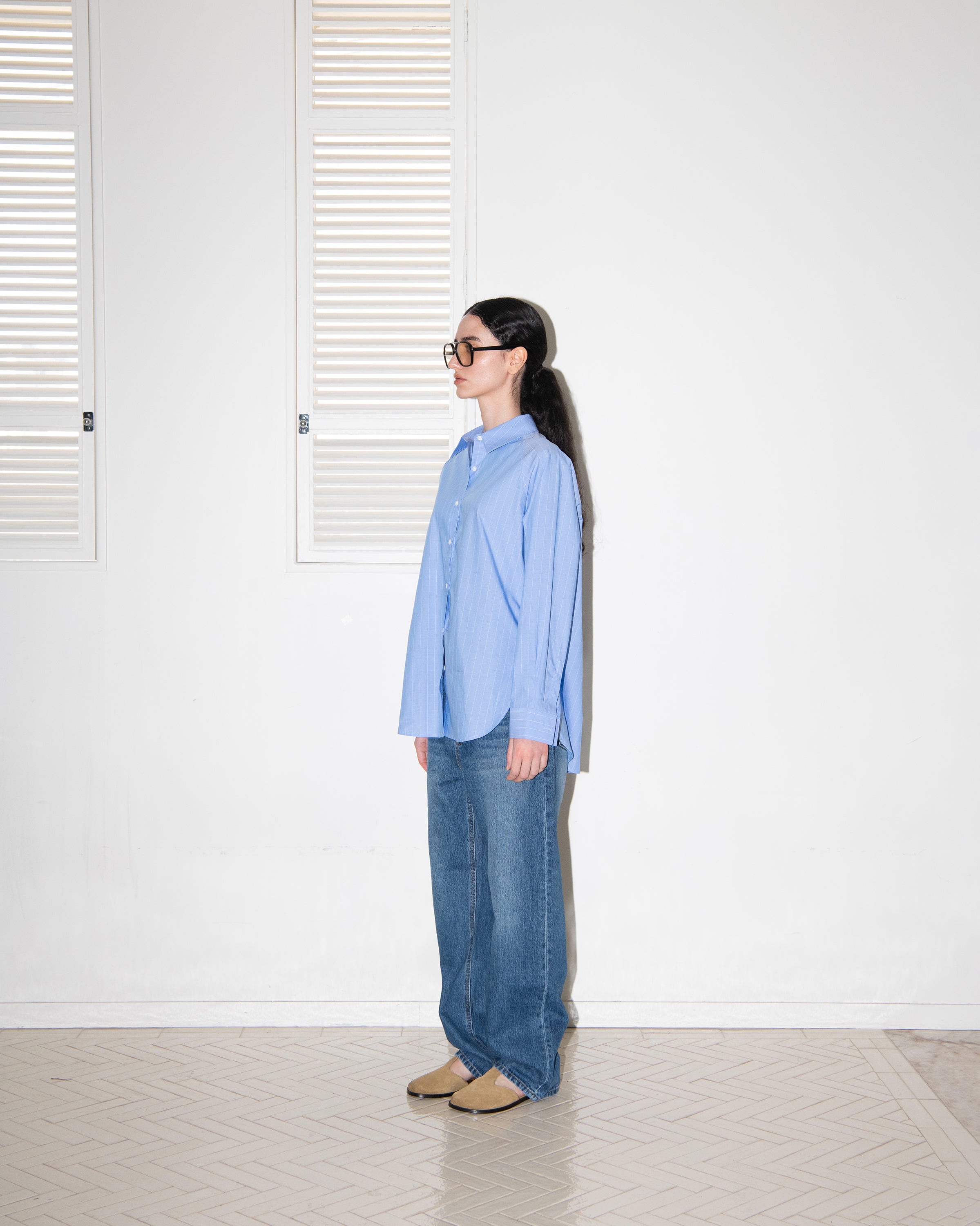 STRIPE RAGLAN BOXY SHIRTS