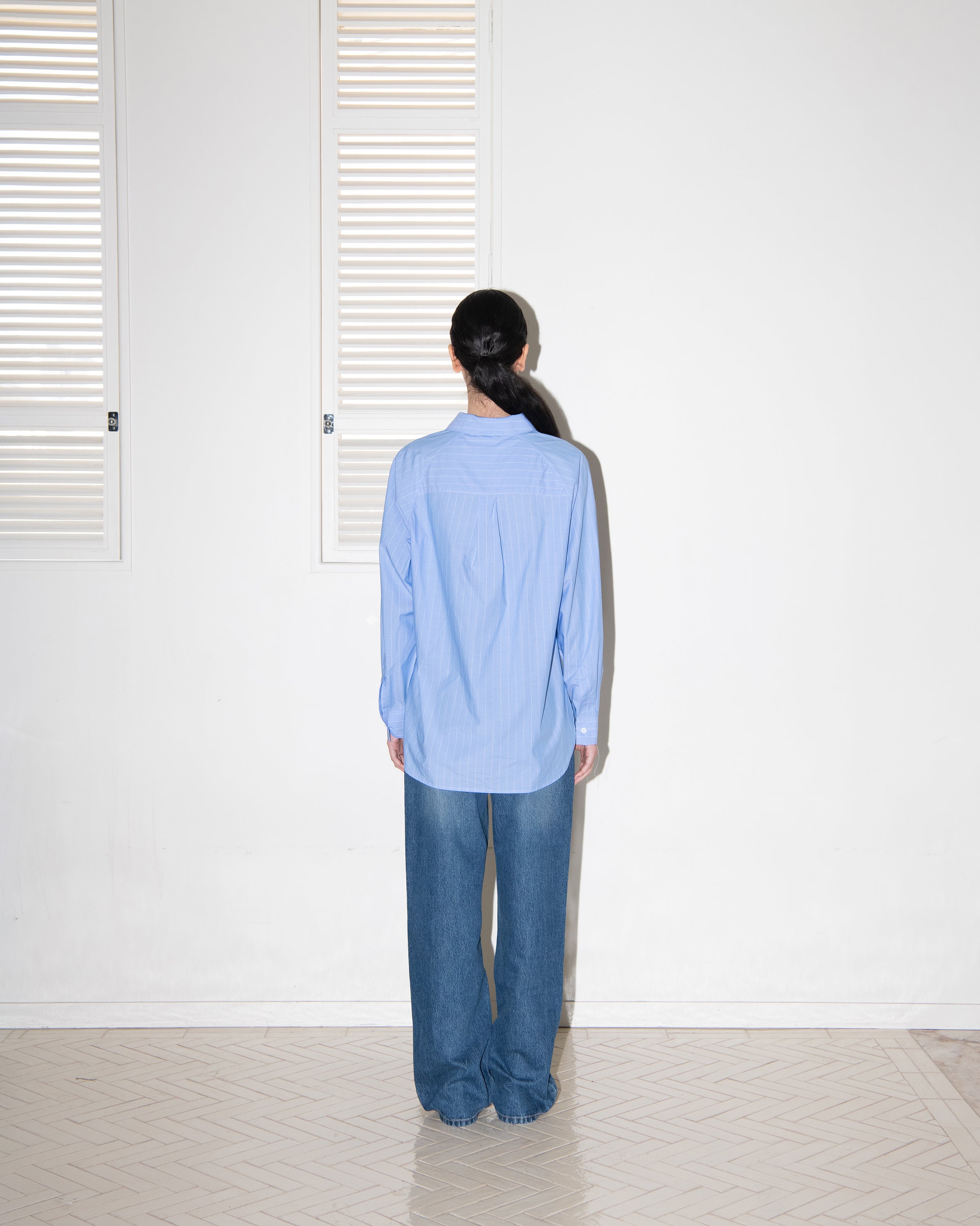 STRIPE RAGLAN BOXY SHIRTS
