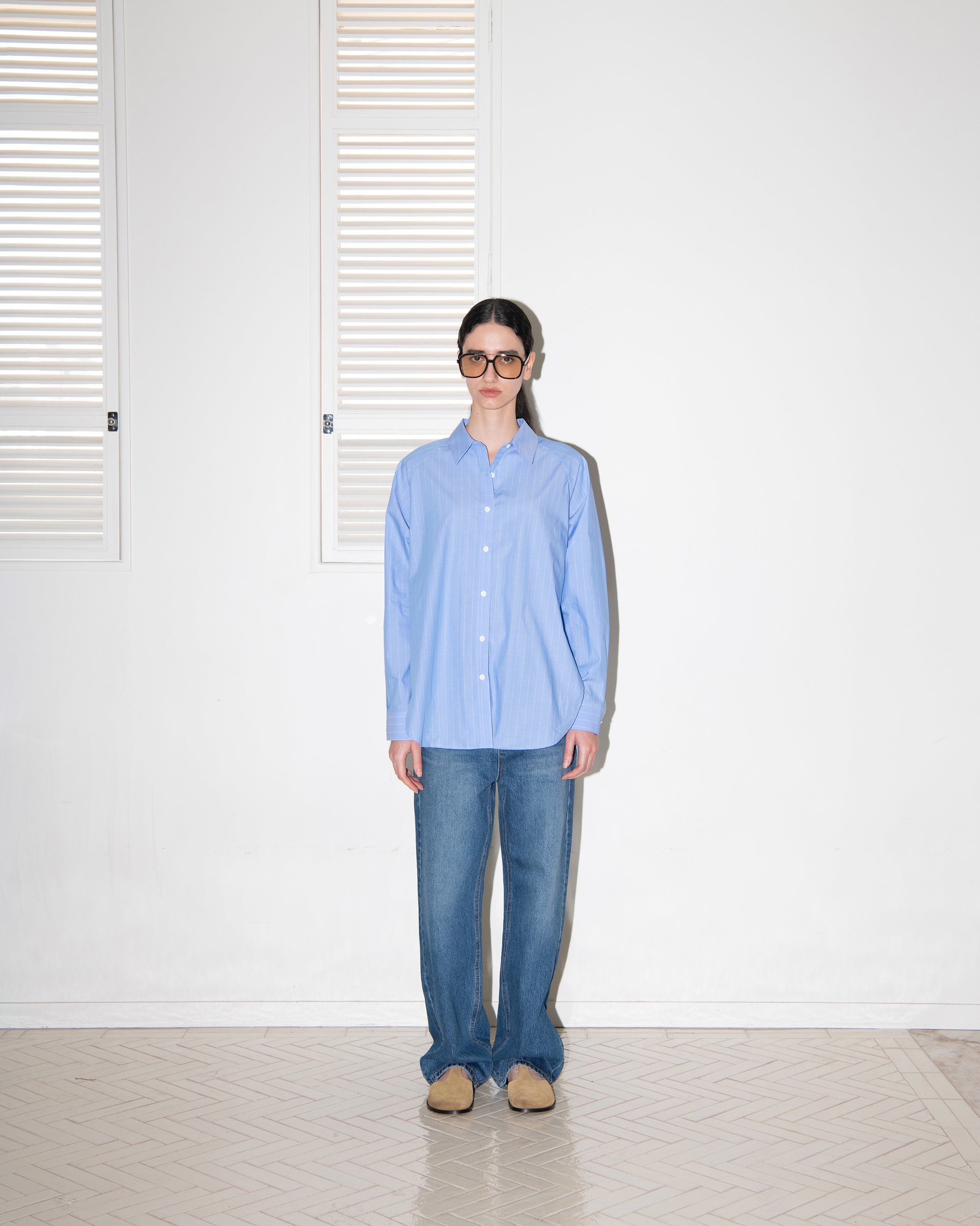 STRIPE RAGLAN BOXY SHIRTS
