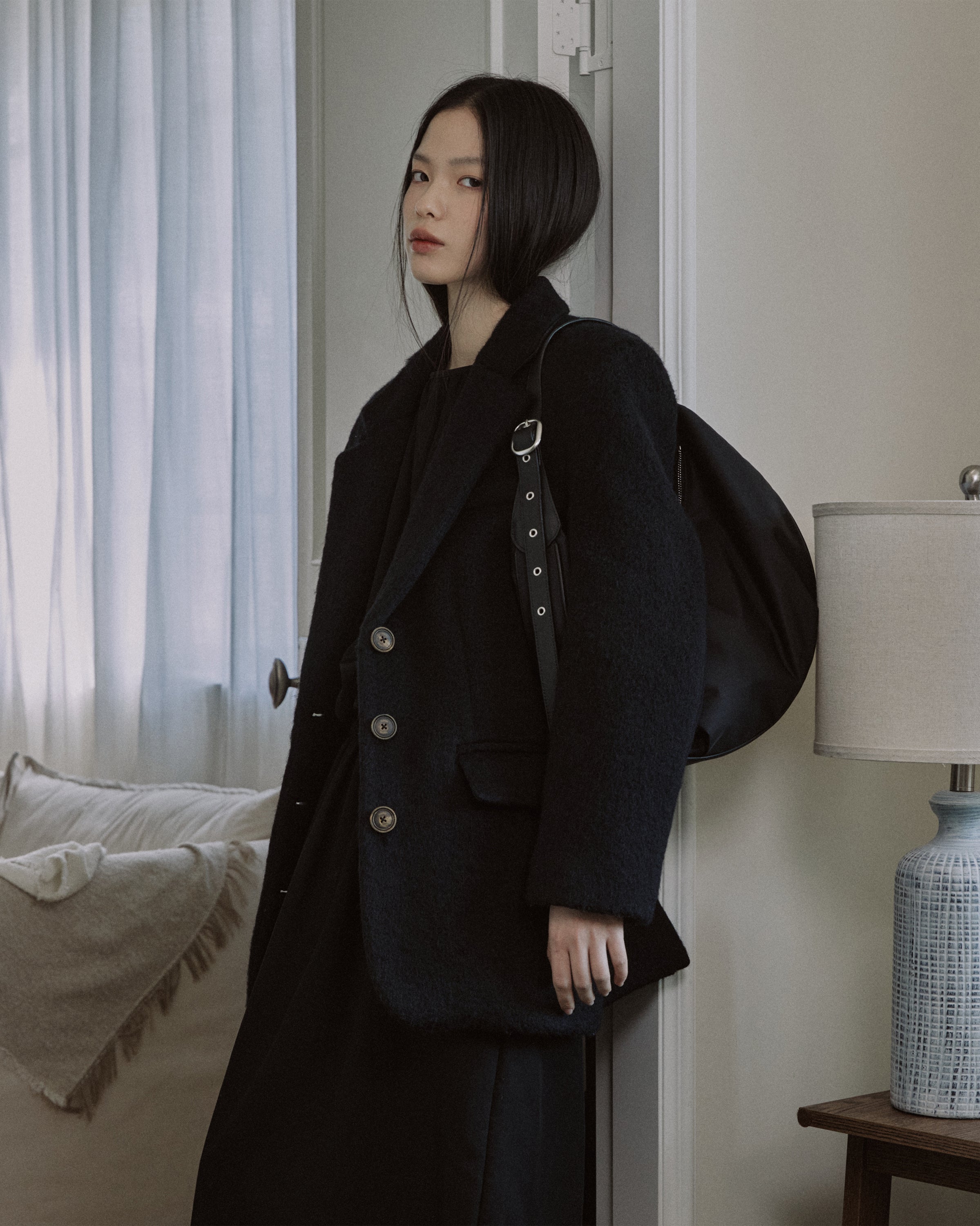 DAILY NYLON HALF MOON BAG_BLACK