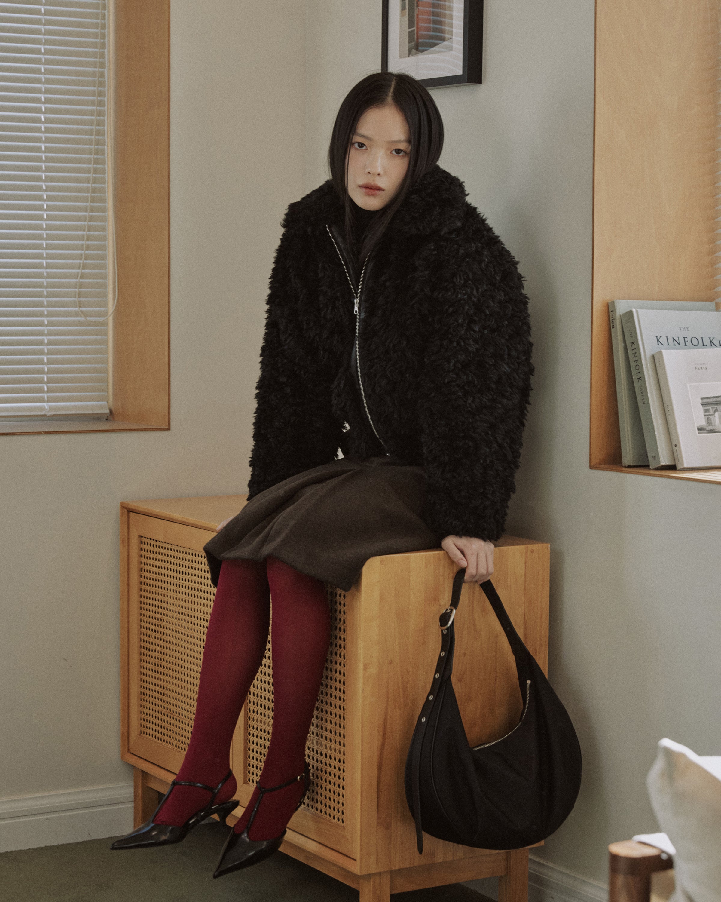 DAILY NYLON HALF MOON BAG_BLACK