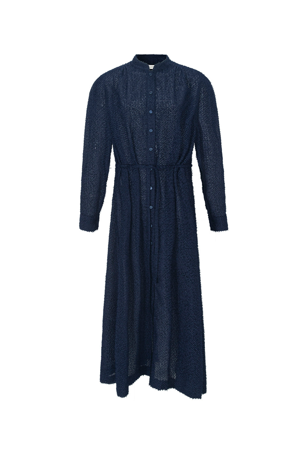 FRINGE LONG DRESS_BLEU MARINE