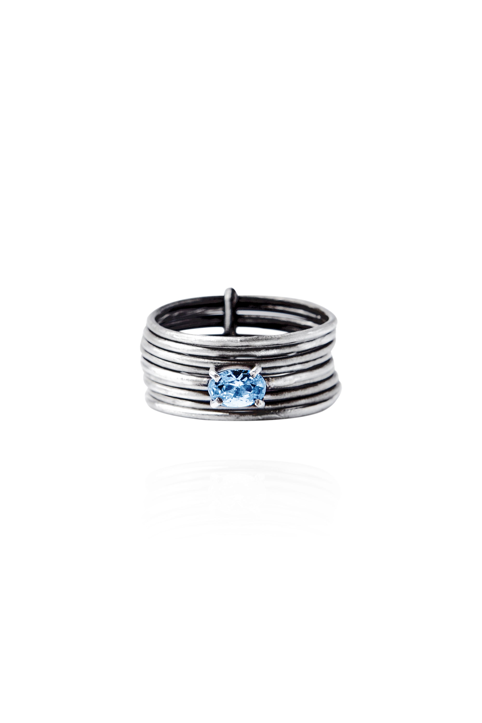 BAGUE ORBITE_BLEU TOPAZE