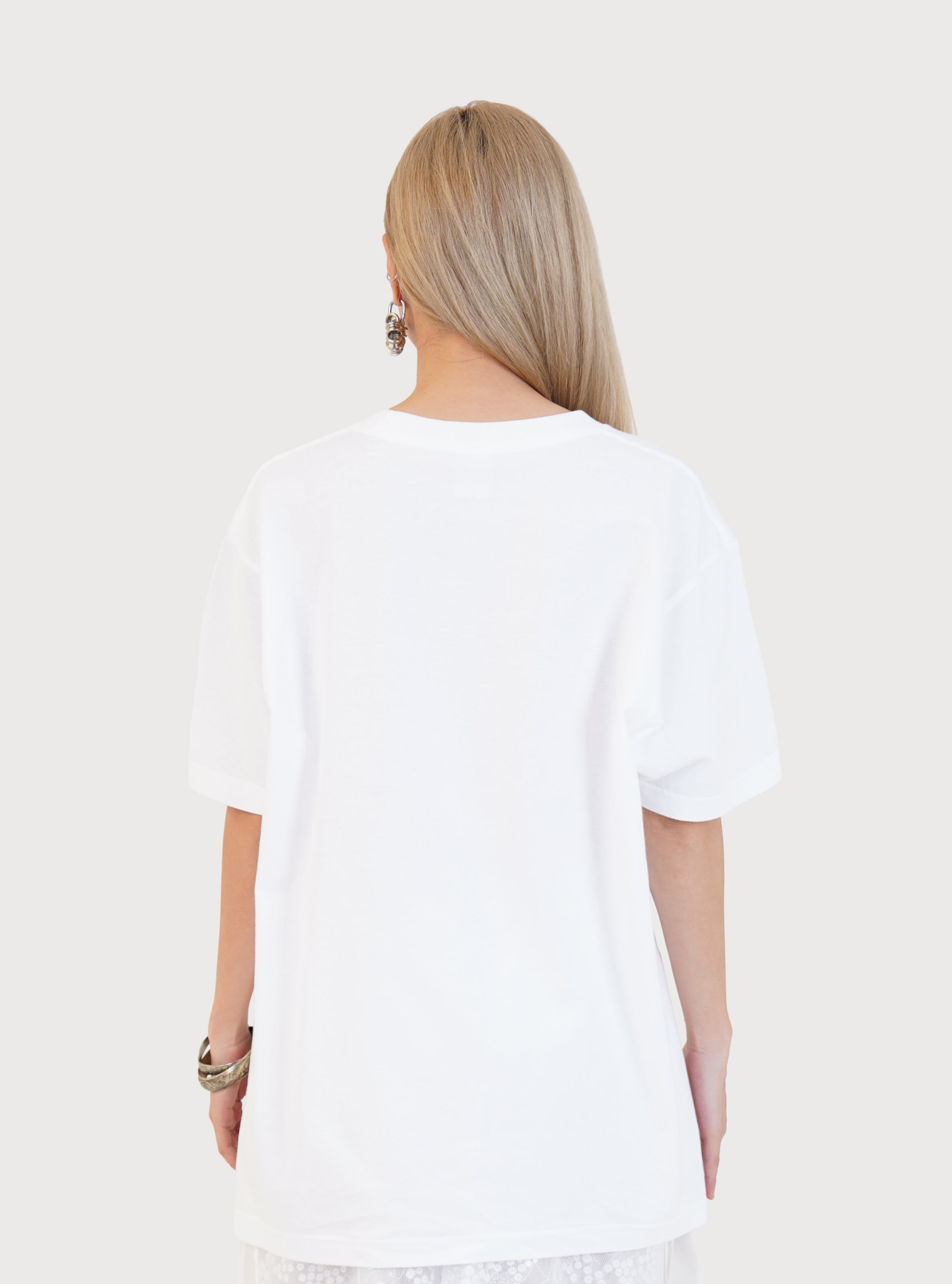 OVERSIZED ATTITUDINAL LOOKS GRAPHIC TEE_WHITE