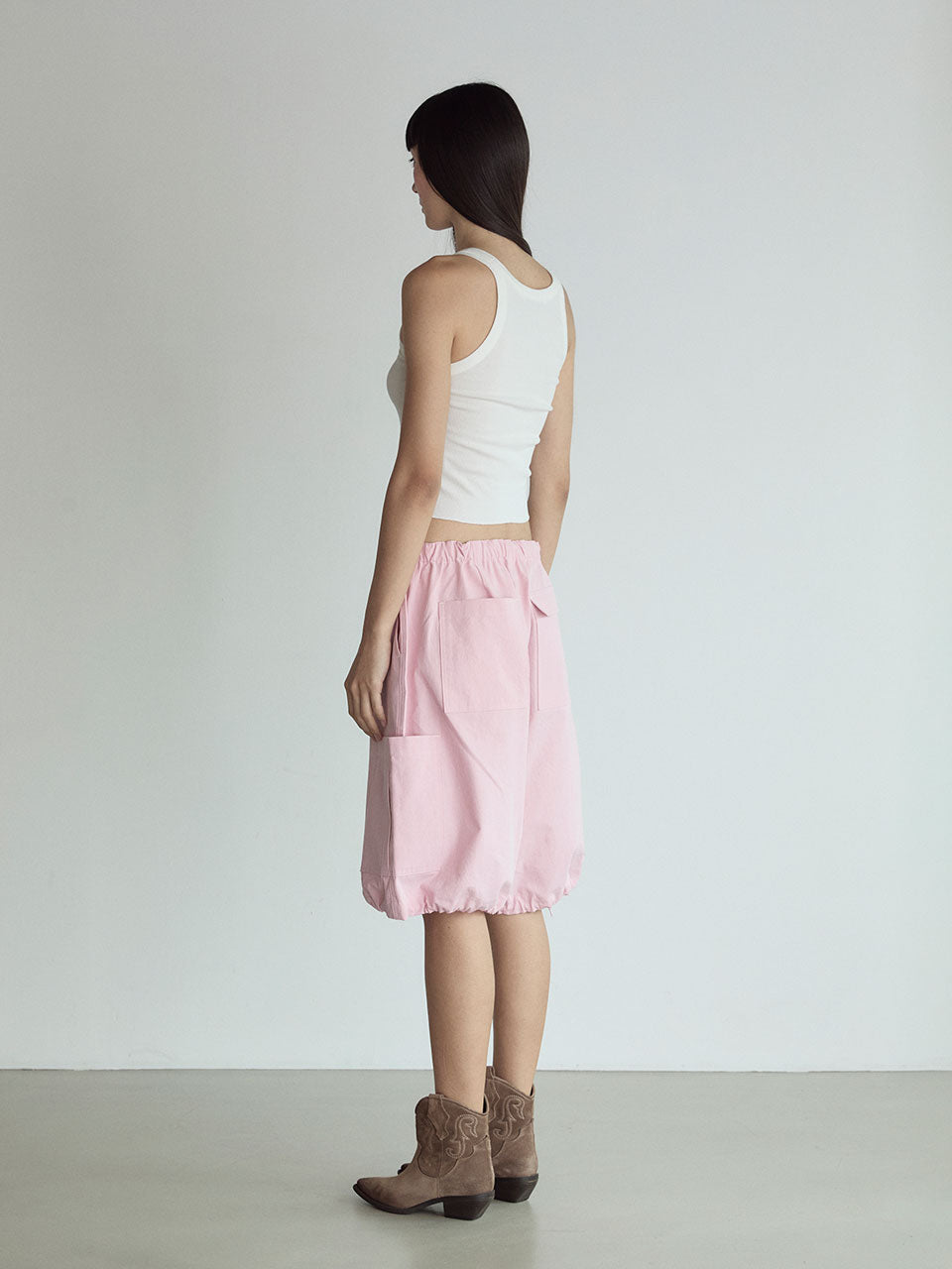 LOW WAIST CARGO SHORTS_PINK