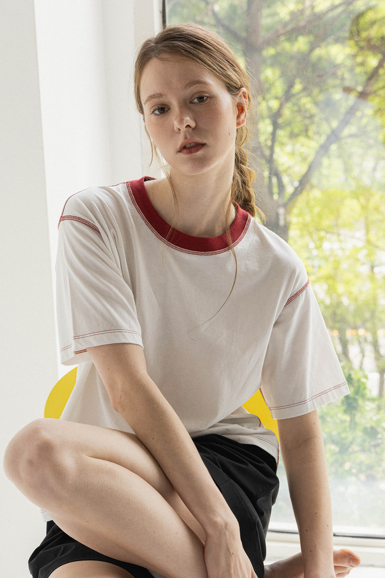 RED STITCH T-SHIRT_WHITE
