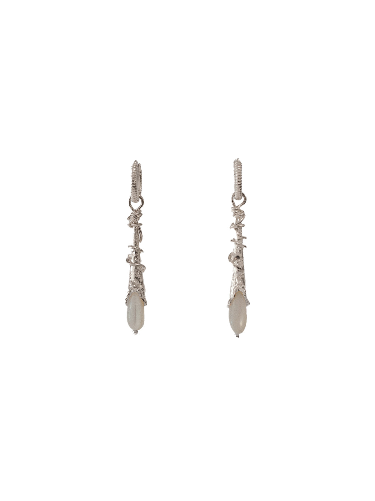 BOUCLES D'OREILLES PENDANTES GOUTTE_ARGENT