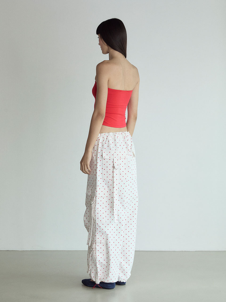PANTALON CARGO À ANNEAUX_À POIS