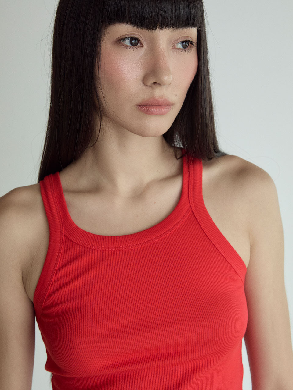 COTTON SLEEVELESS TOP_RED