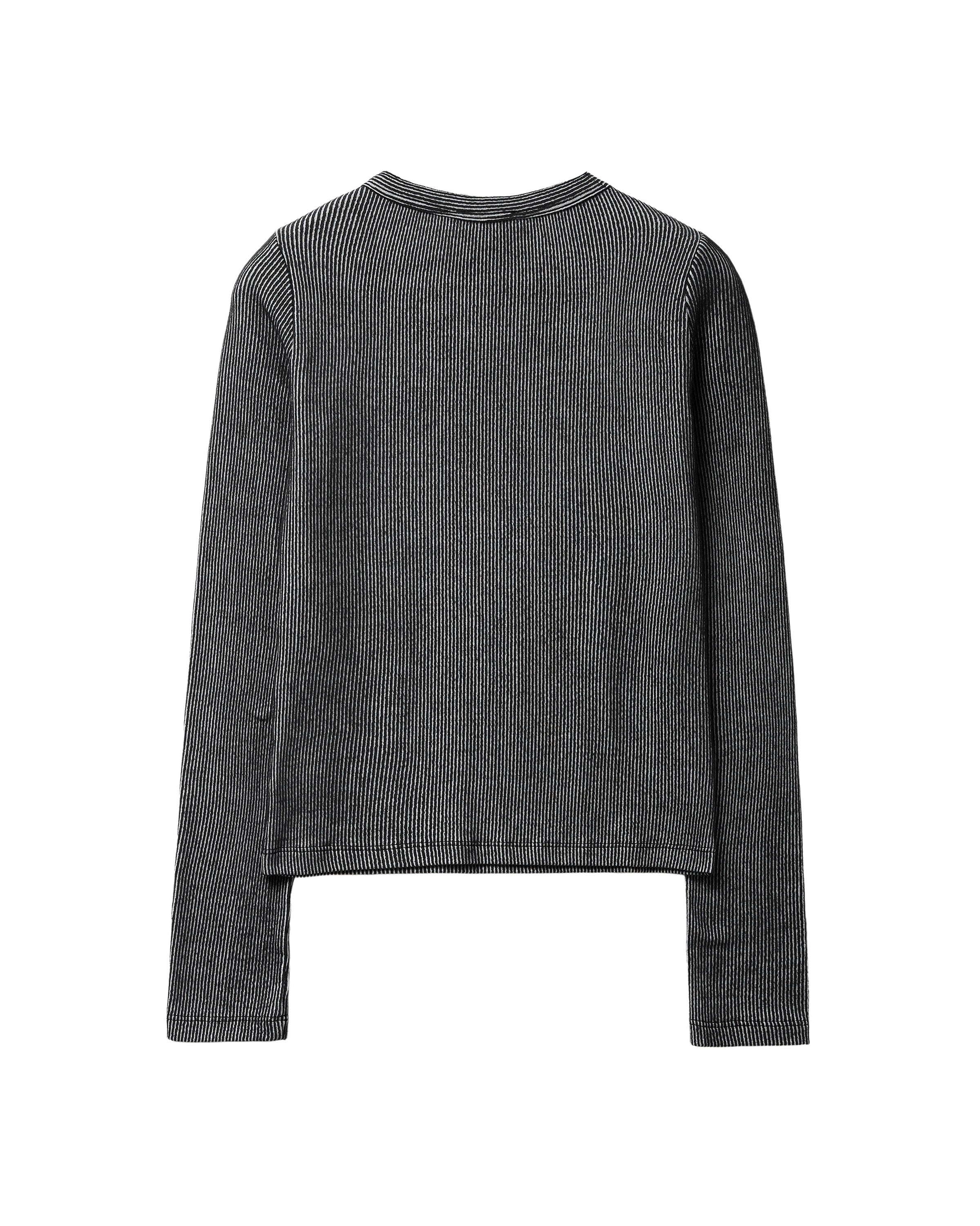 TWO-TONE RIBBED LONG SLEEVES TEE_BLACK