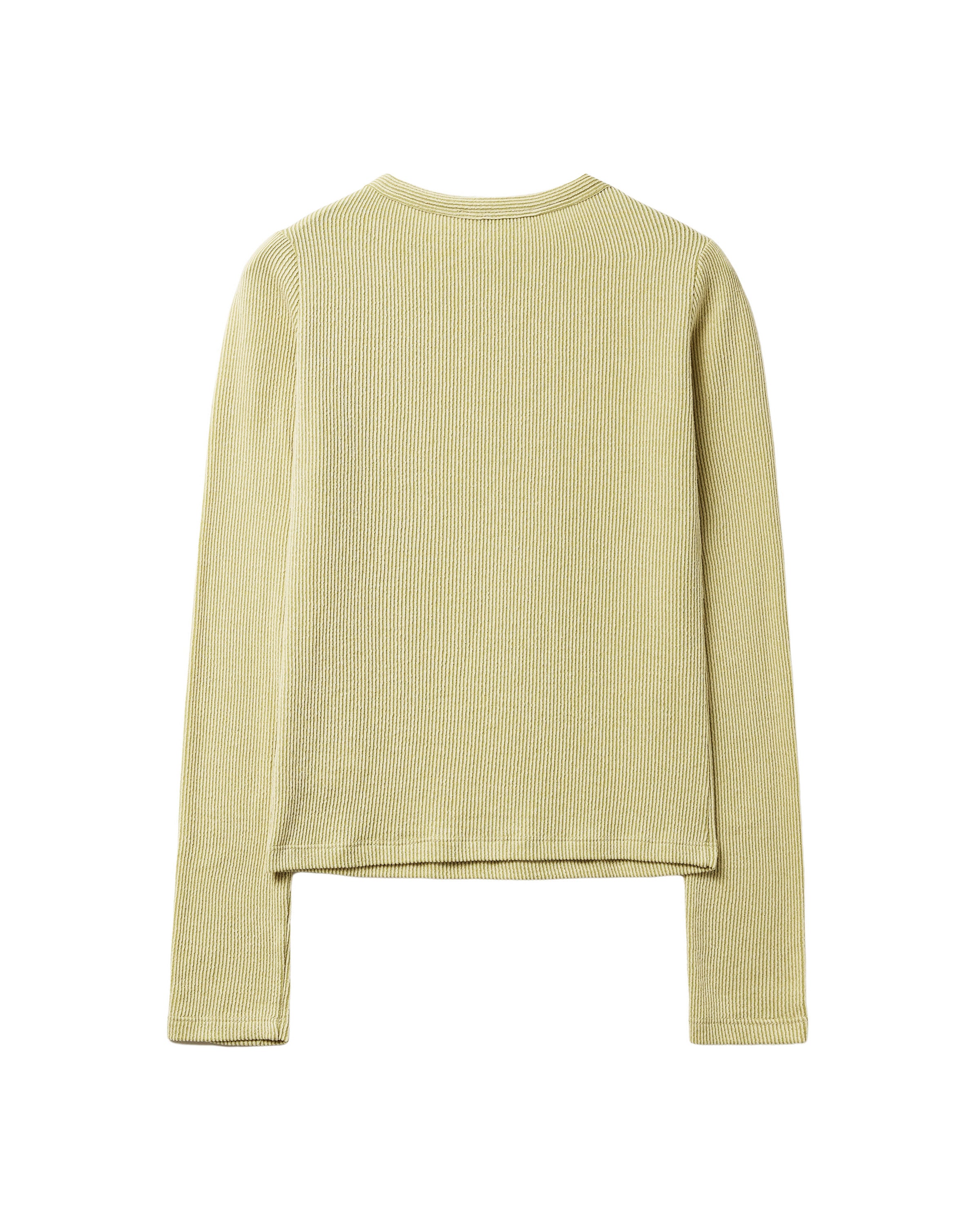 TWO-TONE RIBBED LONG SLEEVES TEE_MELON