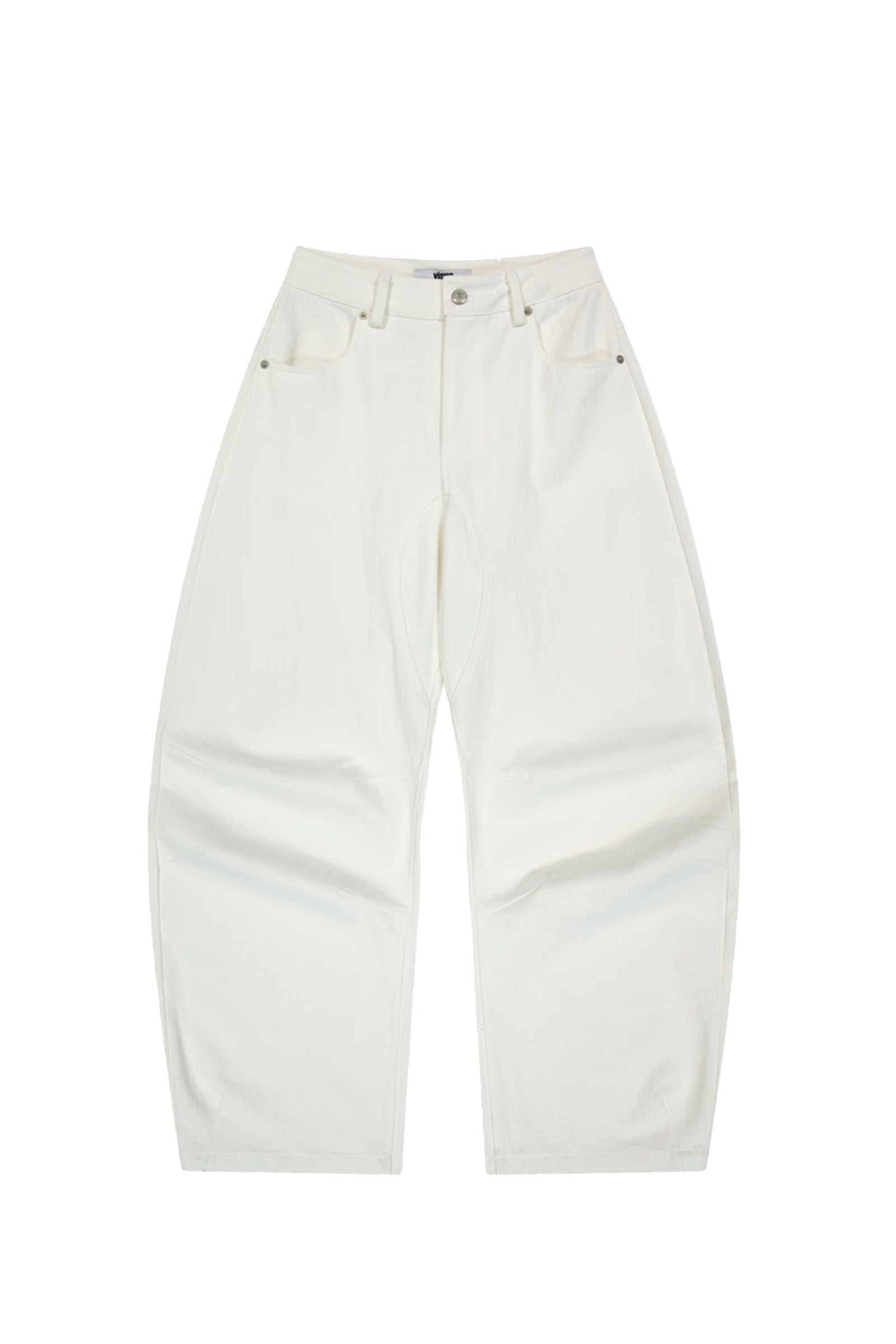 CURVED COTTON PANTS_WHITE