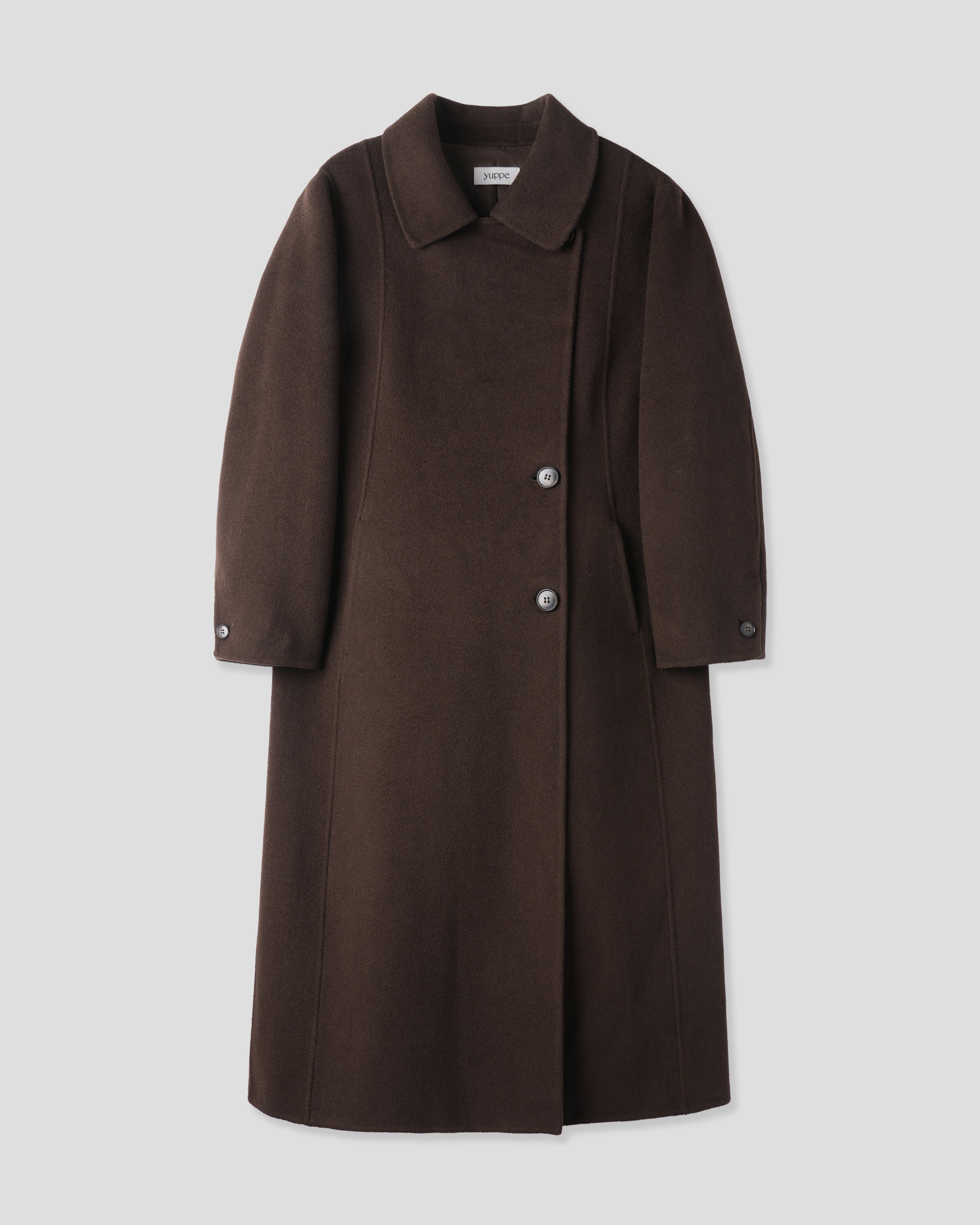 WAVE HANDMADE COAT_BROWN
