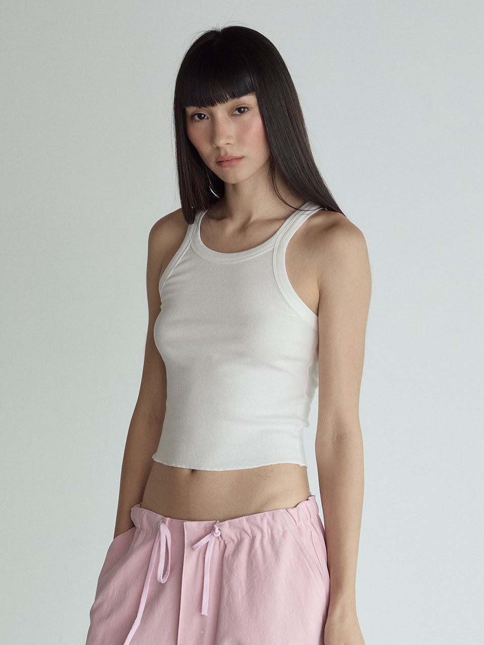 COTTON SLEEVELESS TOP_BLANC