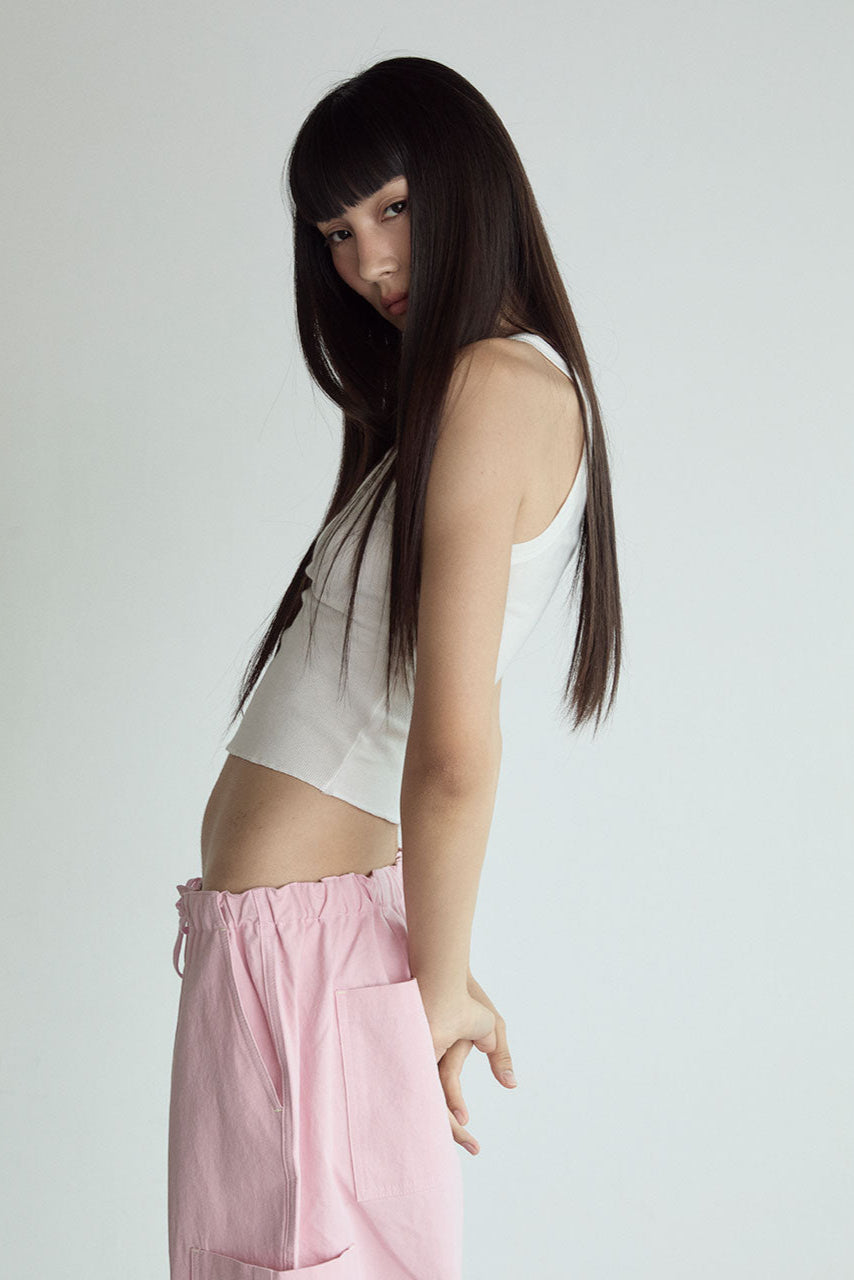 COTTON SLEEVELESS TOP_BLANC