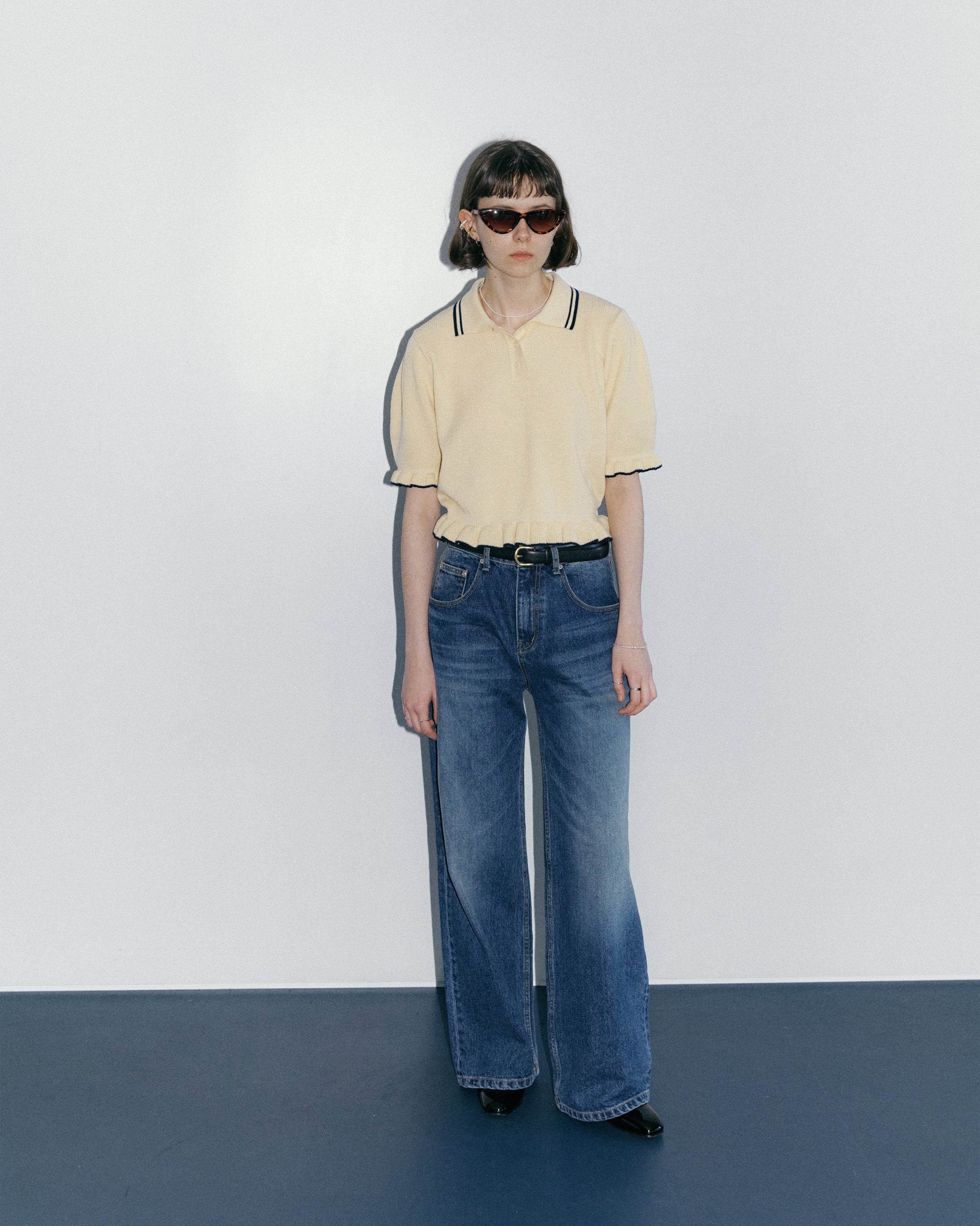 MAÏS, LONG PANTALON LARGE EN DENIM_BLEU