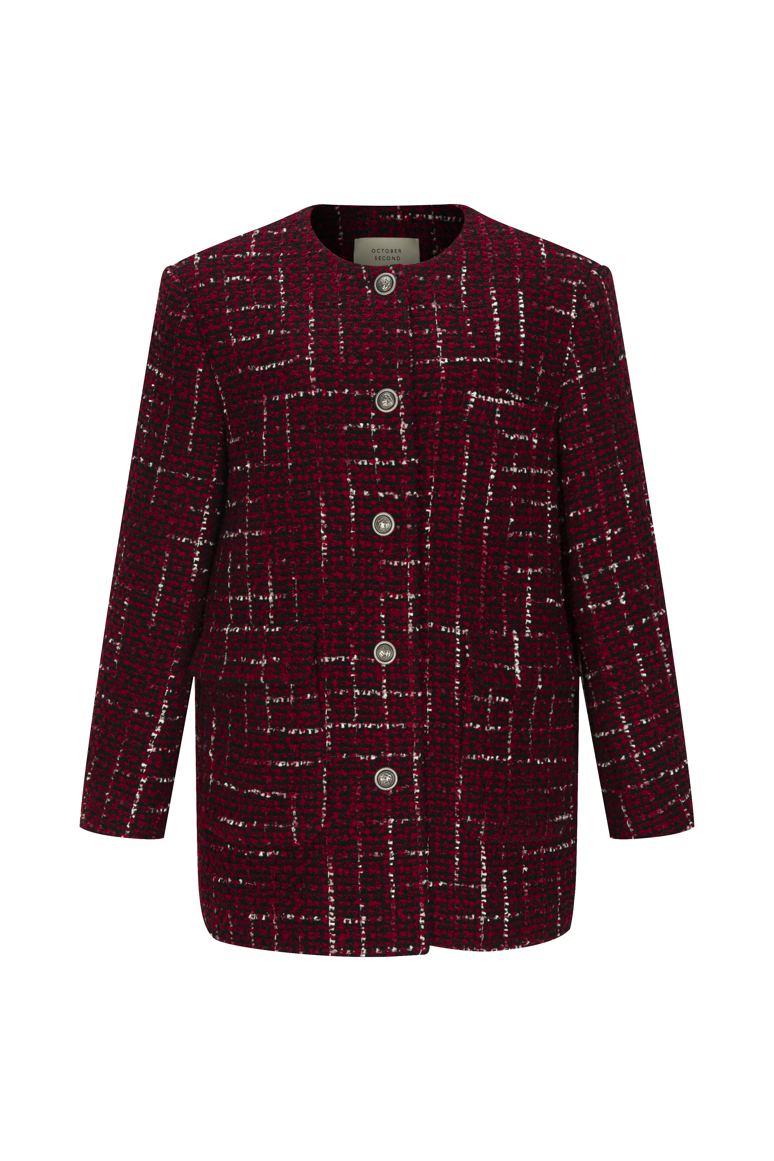 TWEED BOX JACKET_RED