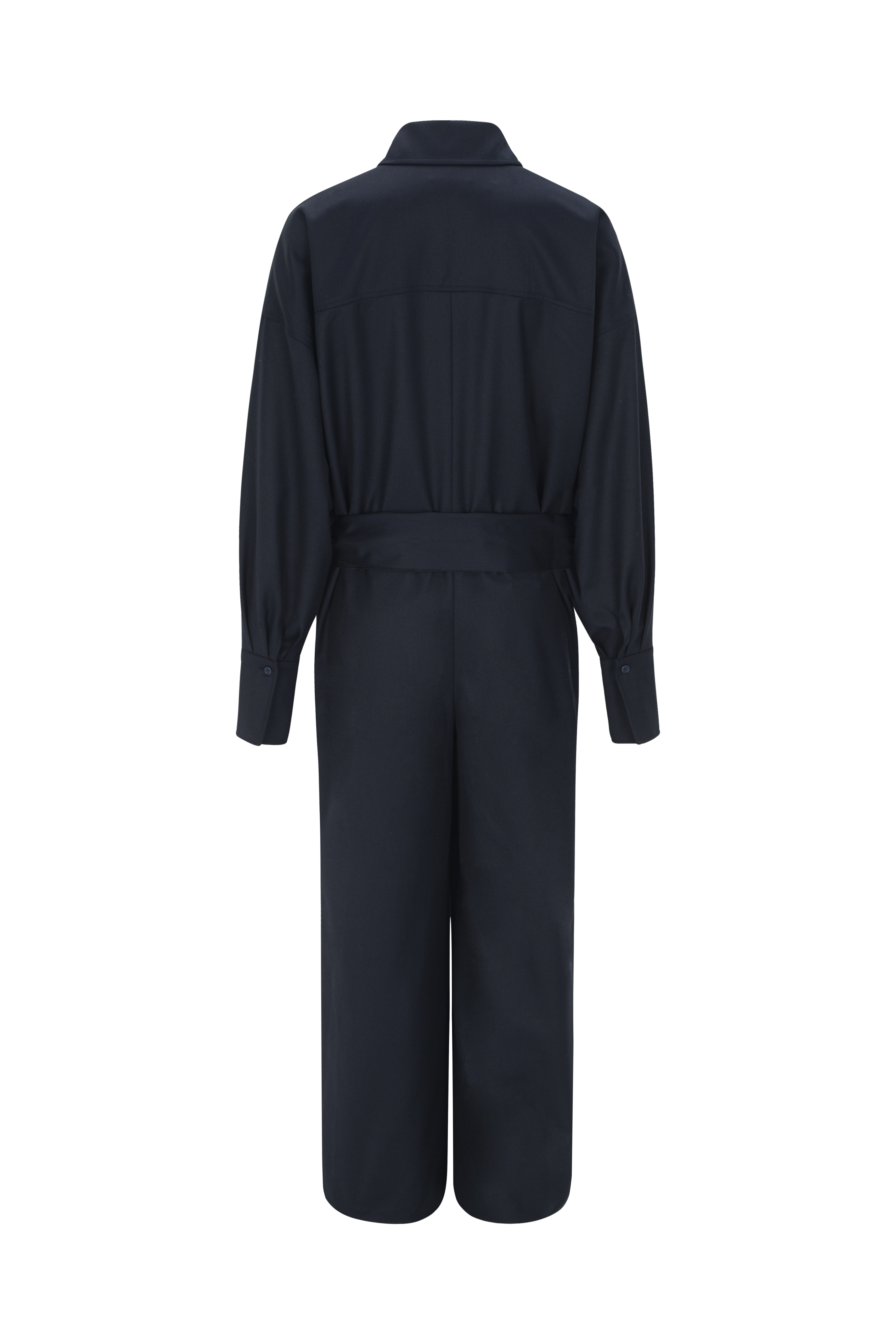 WOOL SHIRT JUMPSUIT_NAVY