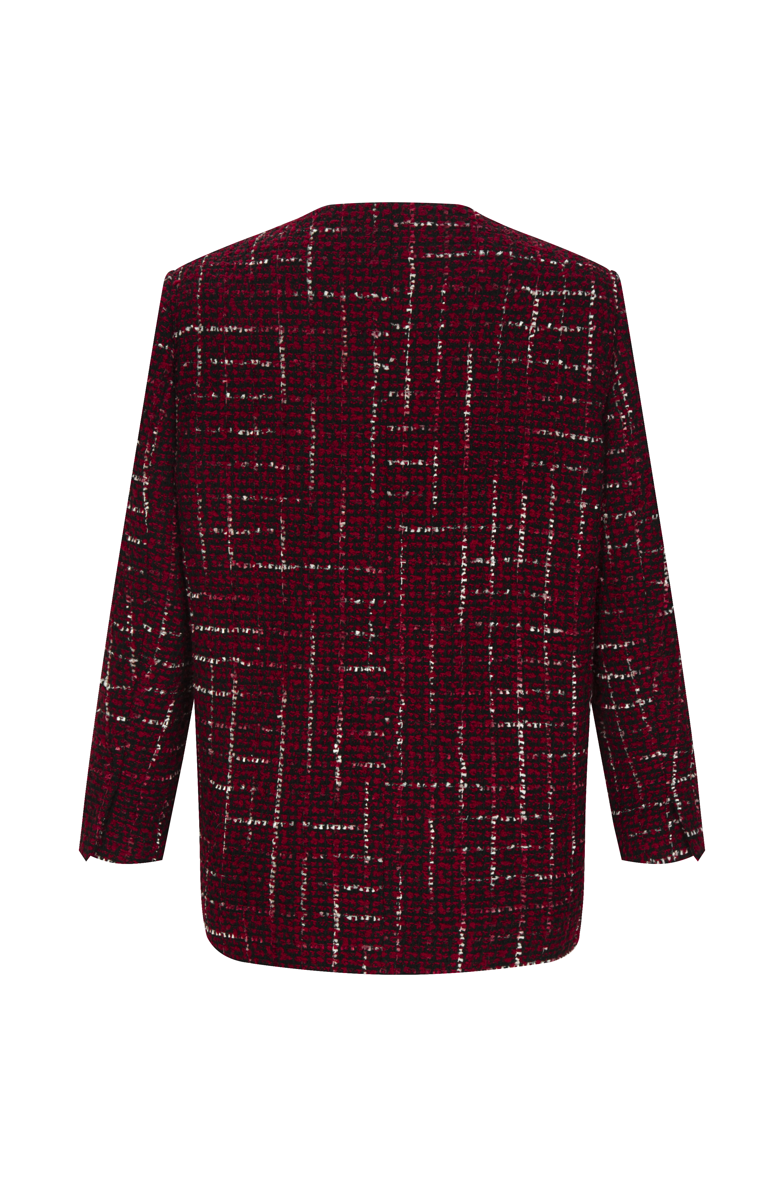 TWEED BOX JACKET_RED