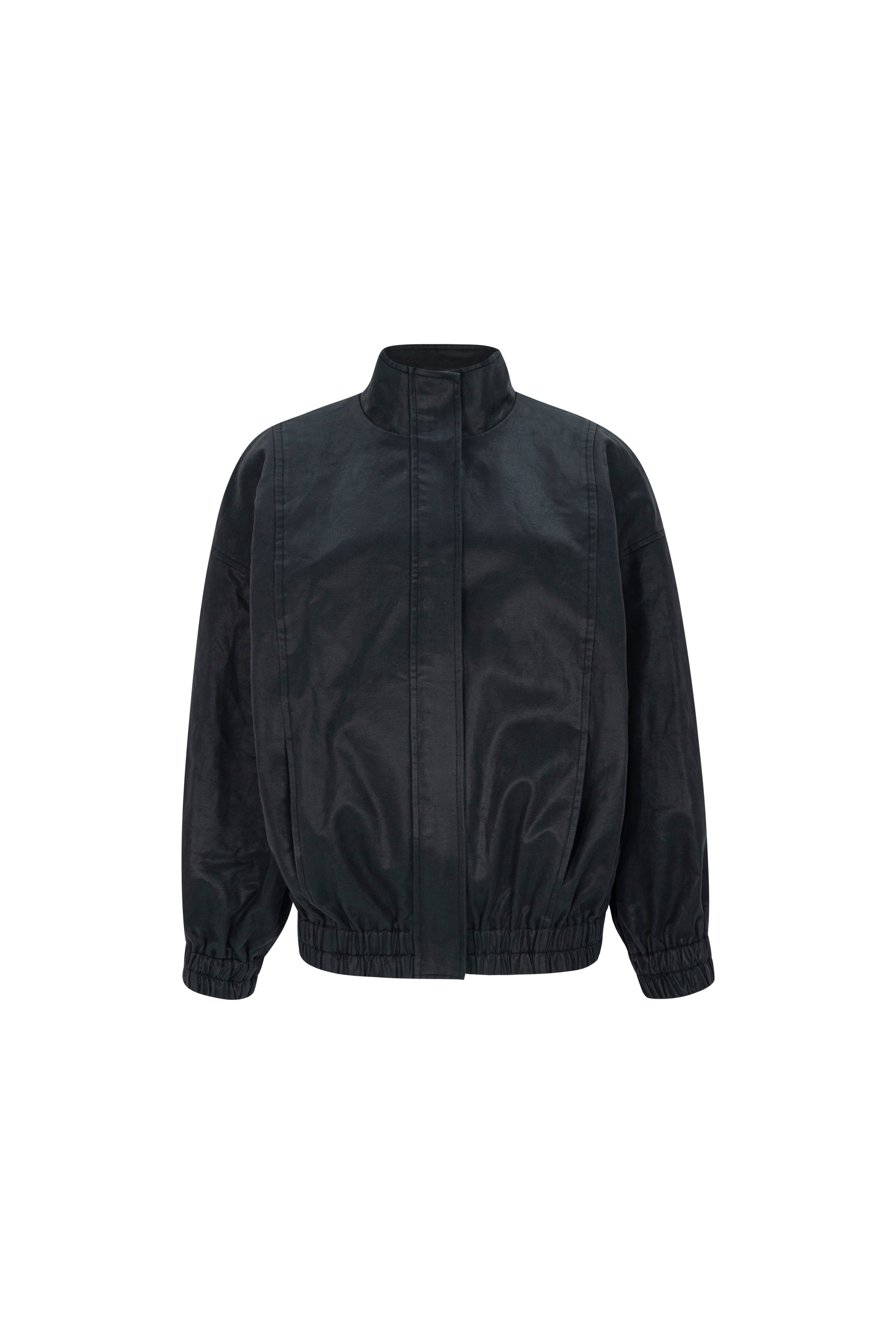 OCTOBER SECOND, BLOUSON EN CUIR VINTAGE_NOIR