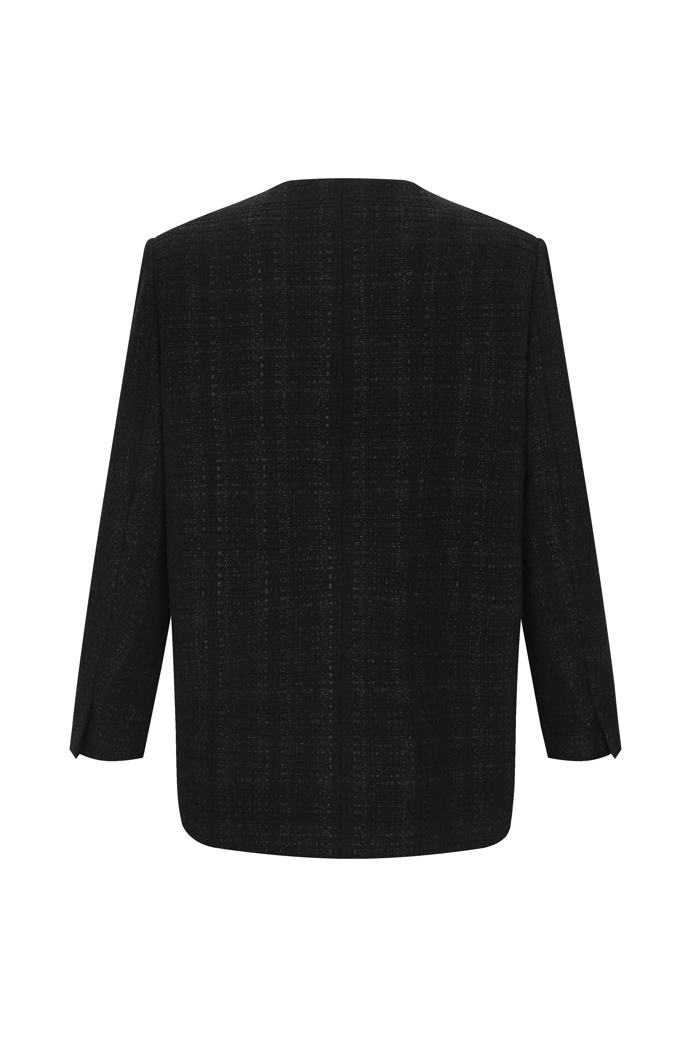 TWEED BOX JACKET_BLACK