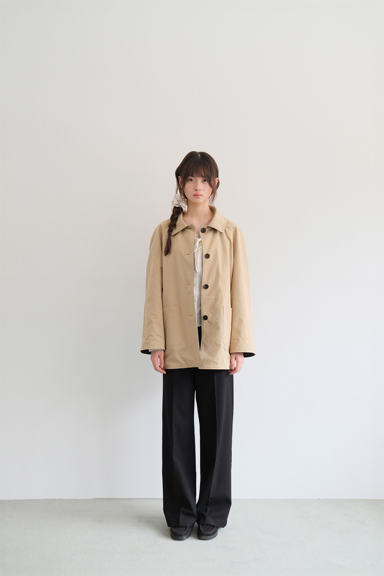 REVERSIBLE HALF COAT_BEIGE