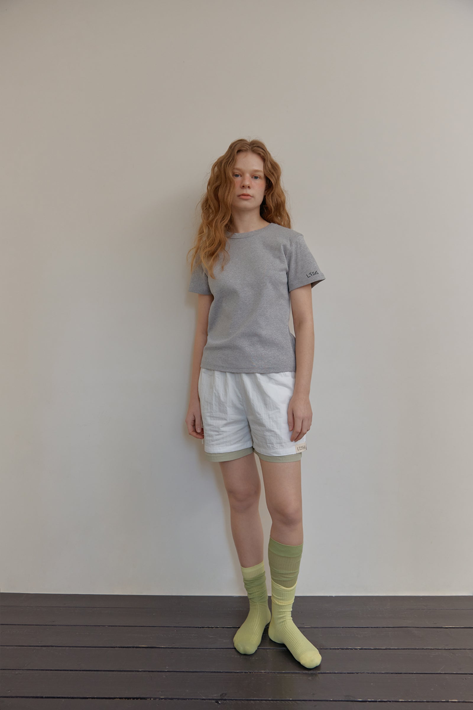 COLOR POINTED BANDING SHORTS_BLANC