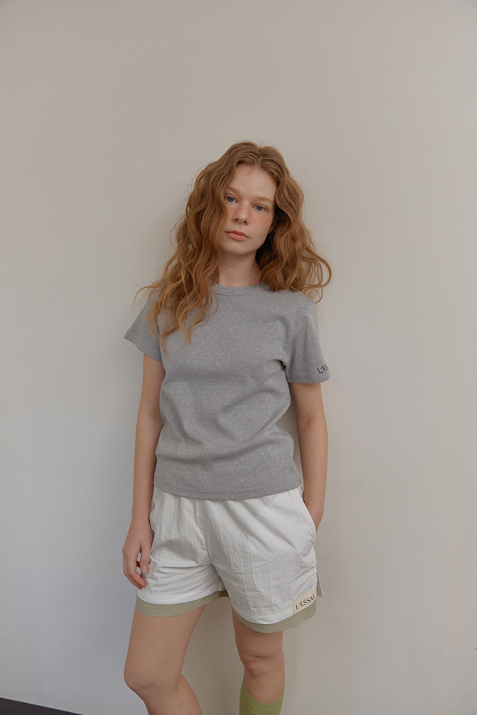 COLOR POINTED BANDING SHORTS_BLANC