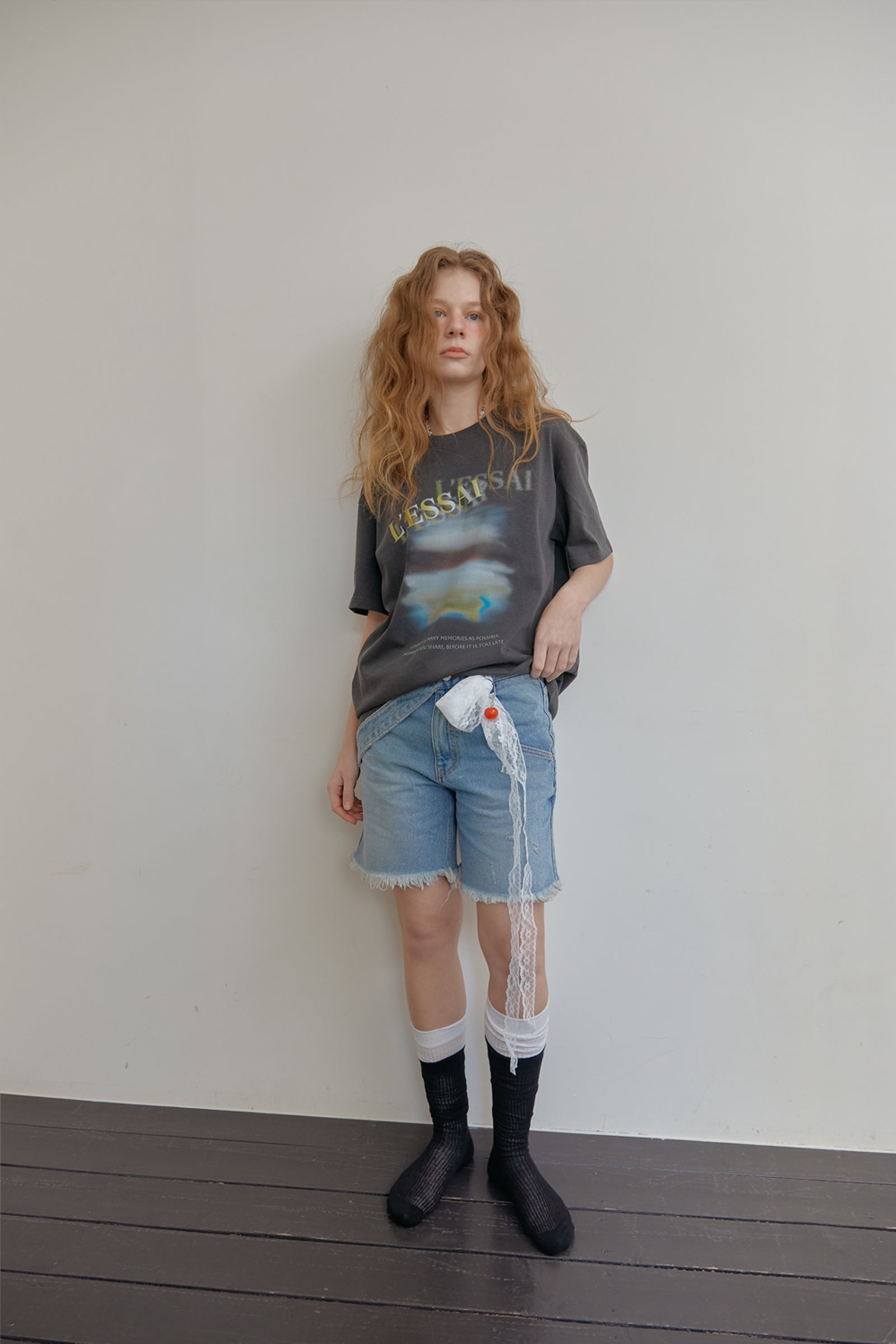 BELT DETAIL DENIM SHORTS_BLEU