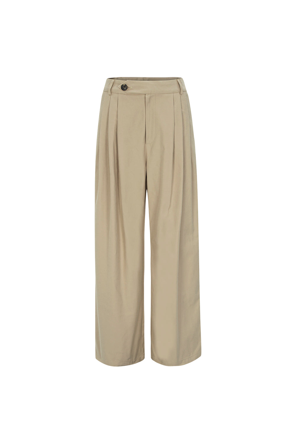 OCTOBER SECOND, PANTALON PINTUCK EN COTON_BEIGE