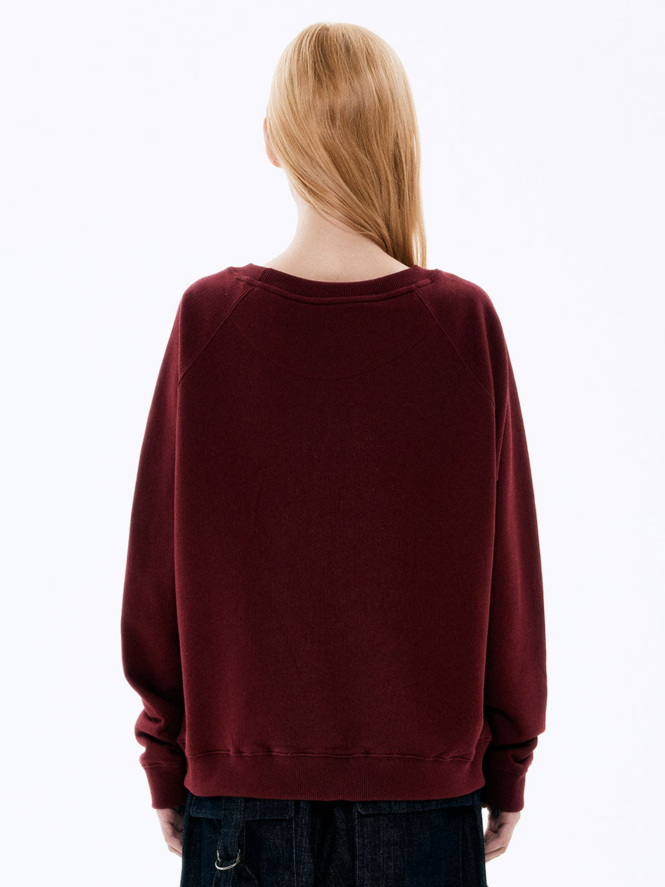 Beads Heart Sweatshirt_Burgundy